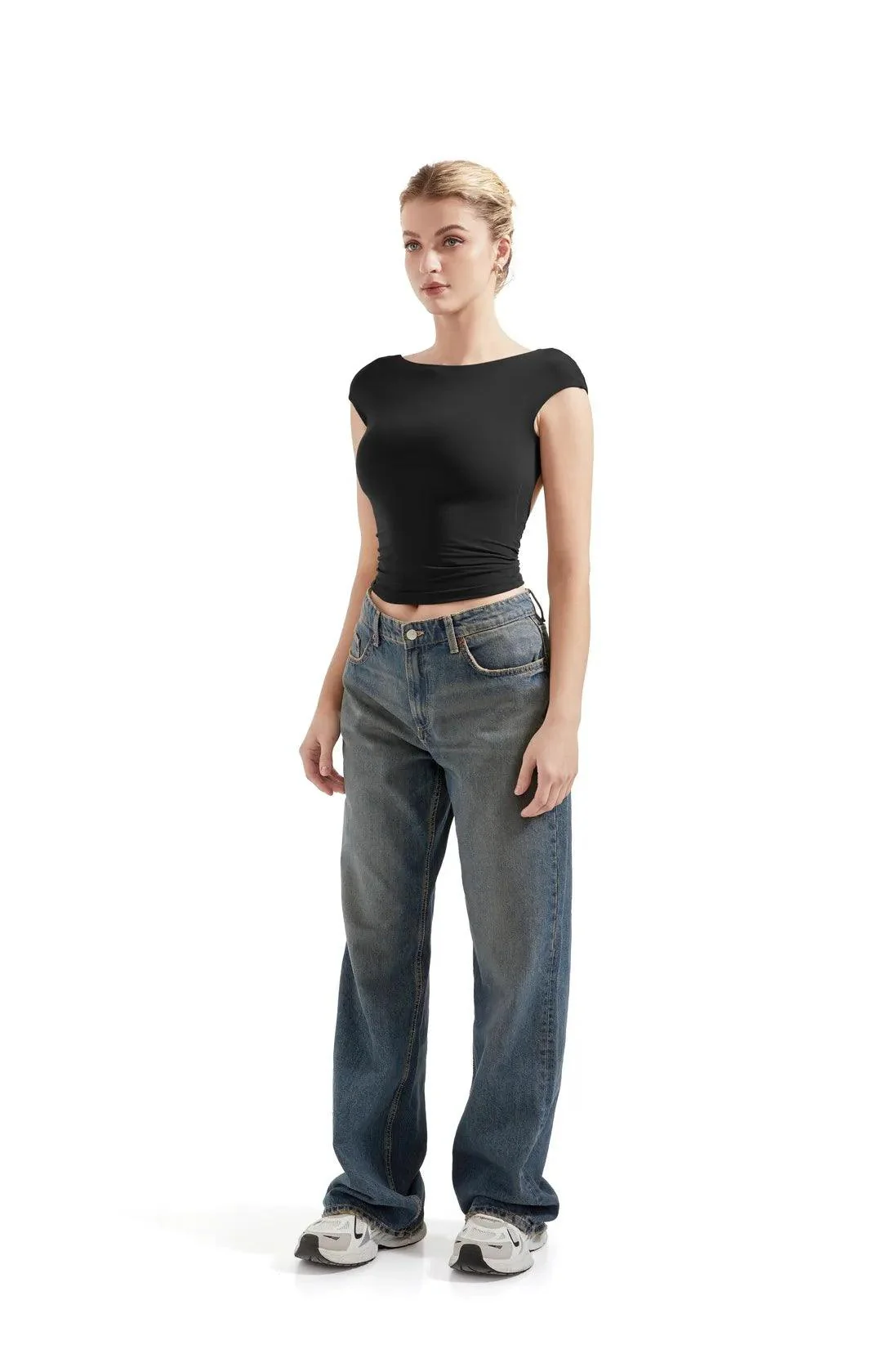Buttery Soft Backless Shirt - Image 14