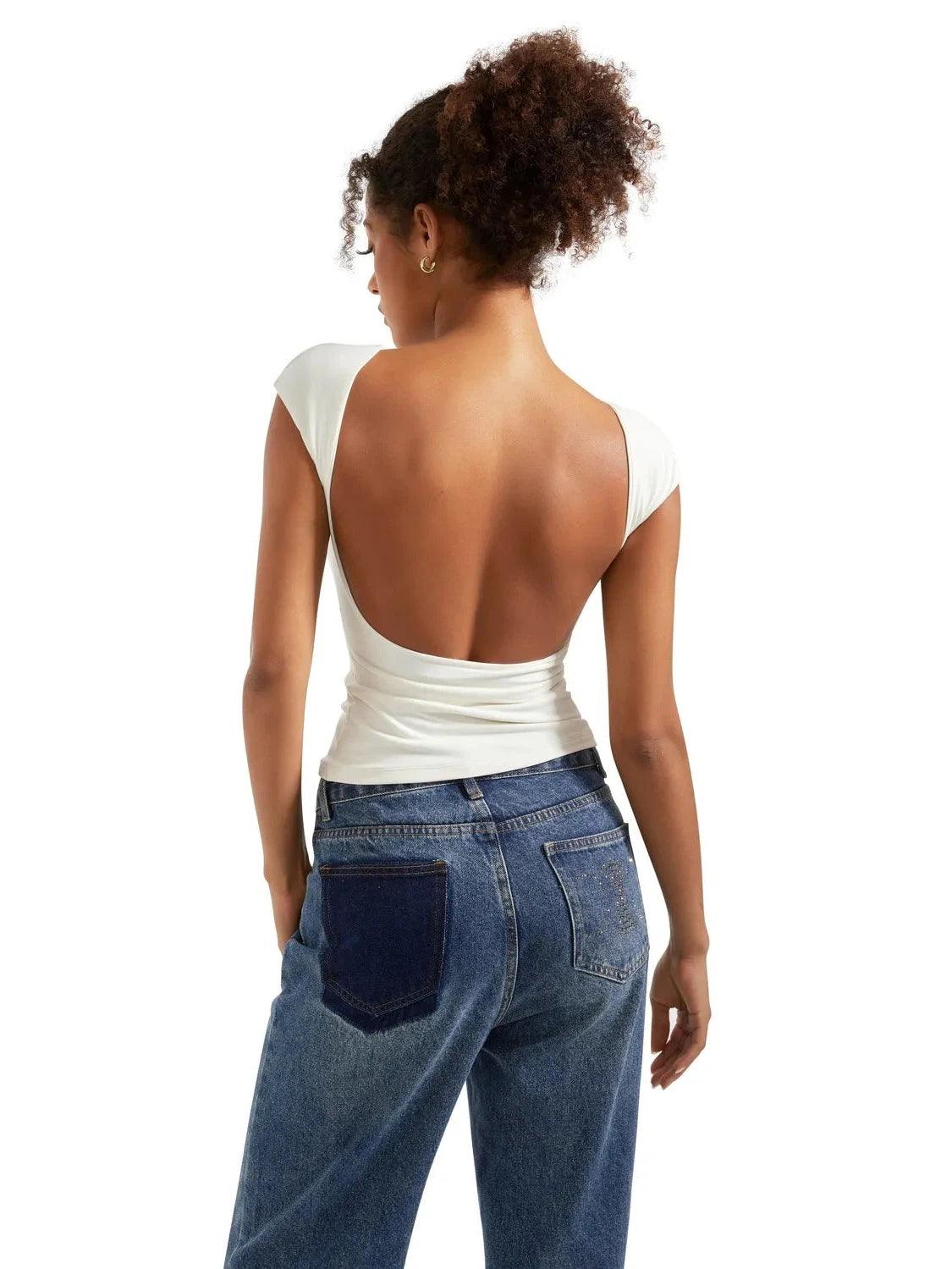 Buttery Soft Backless Shirt - Image 3