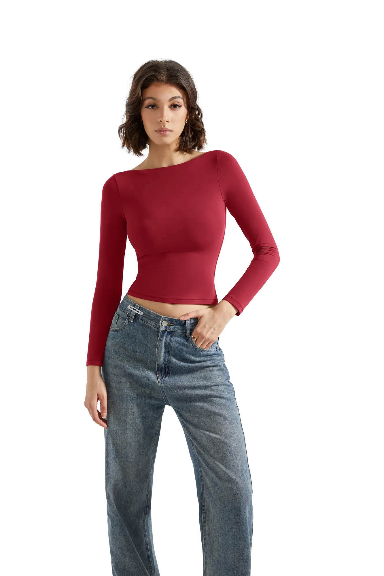 Buttery Soft Boat Neck Shirt - Long Sleeve - Image 86