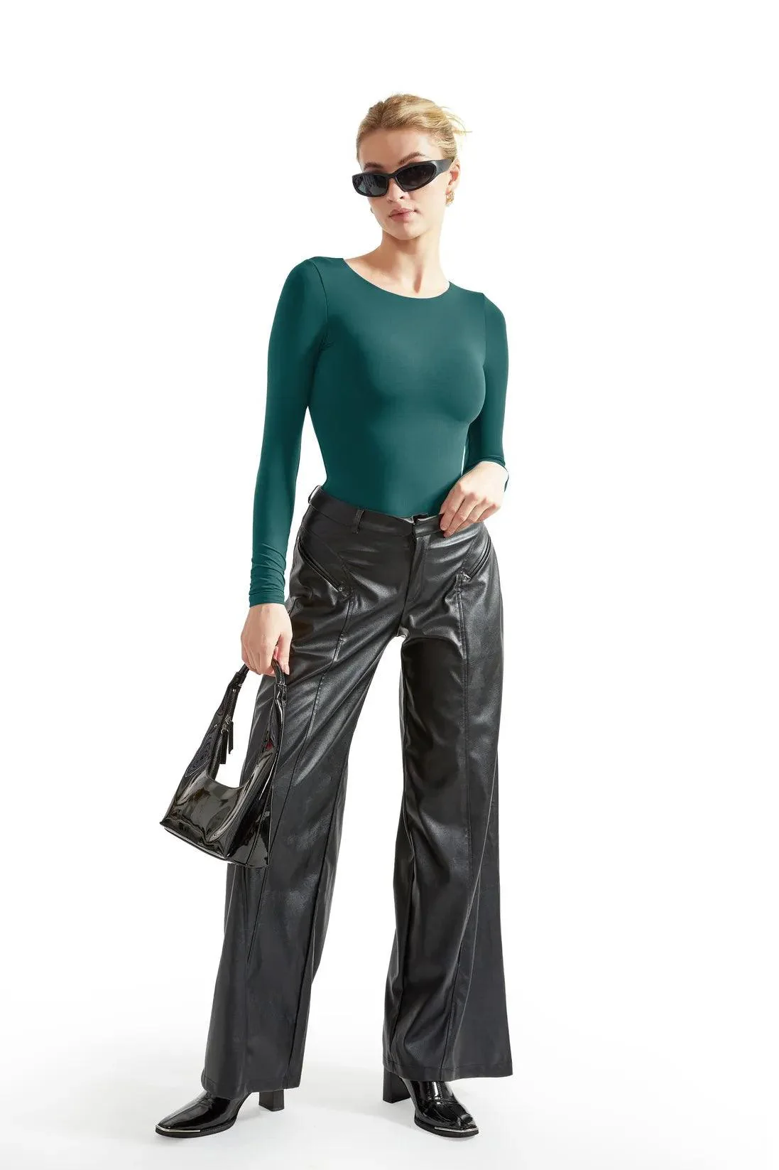 Flash Sales - Buttery Soft Crew Neck Bodysuit - Long Sleeve - Image 13