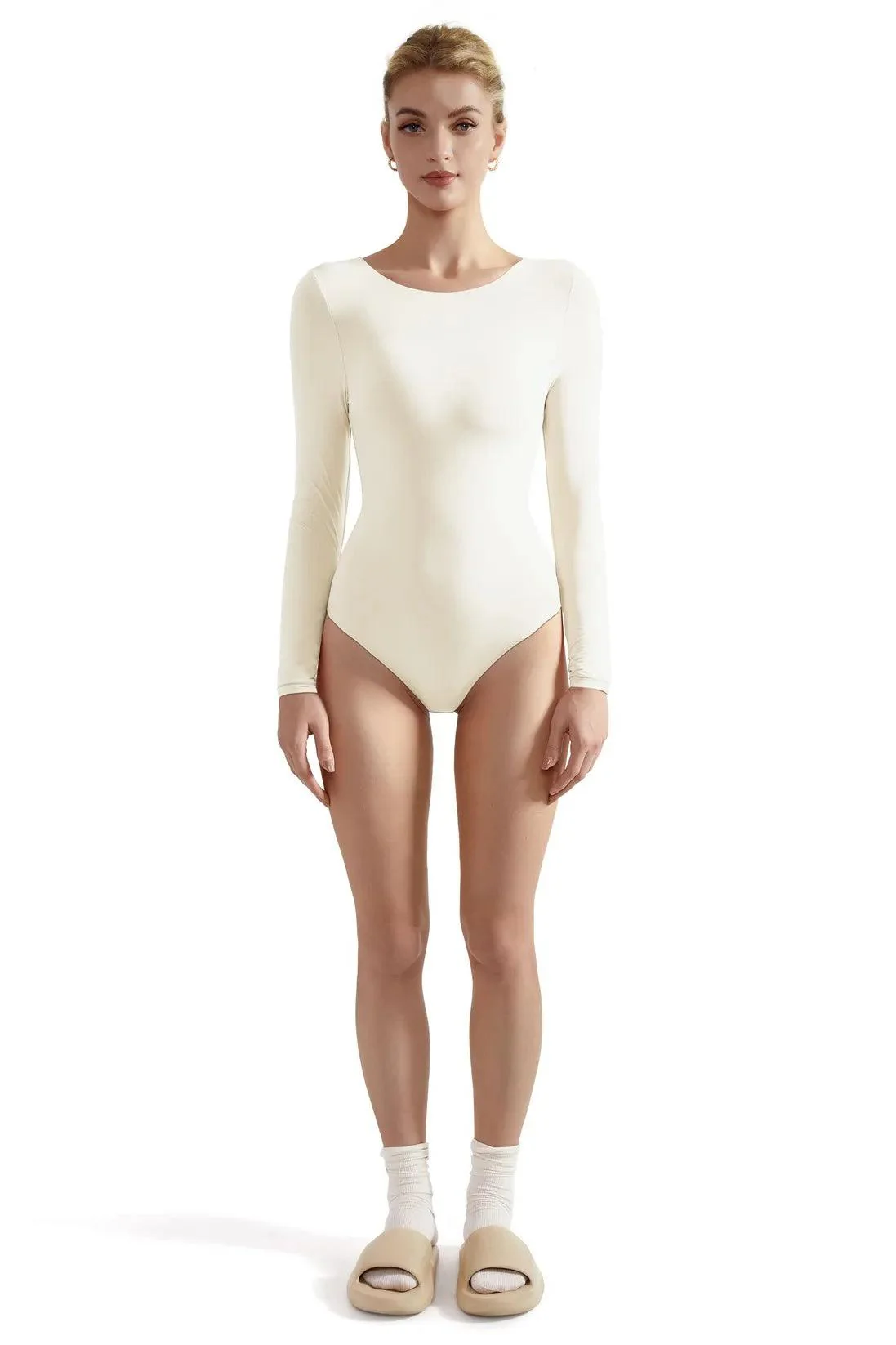 Flash Sales - Buttery Soft Crew Neck Bodysuit - Long Sleeve - Image 49