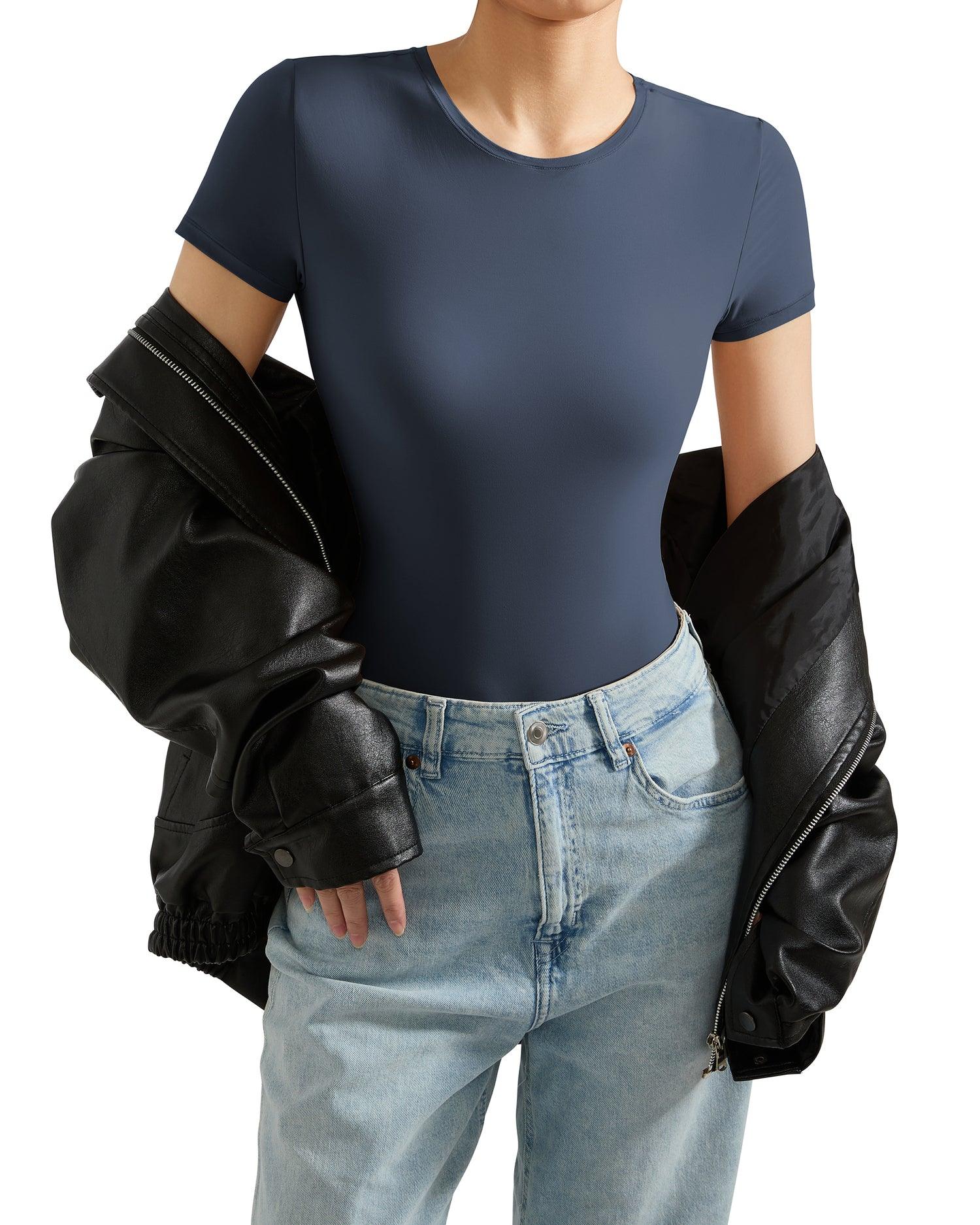 Buttery Soft Crew Neck Bodysuit - Short Sleeve - Image 42