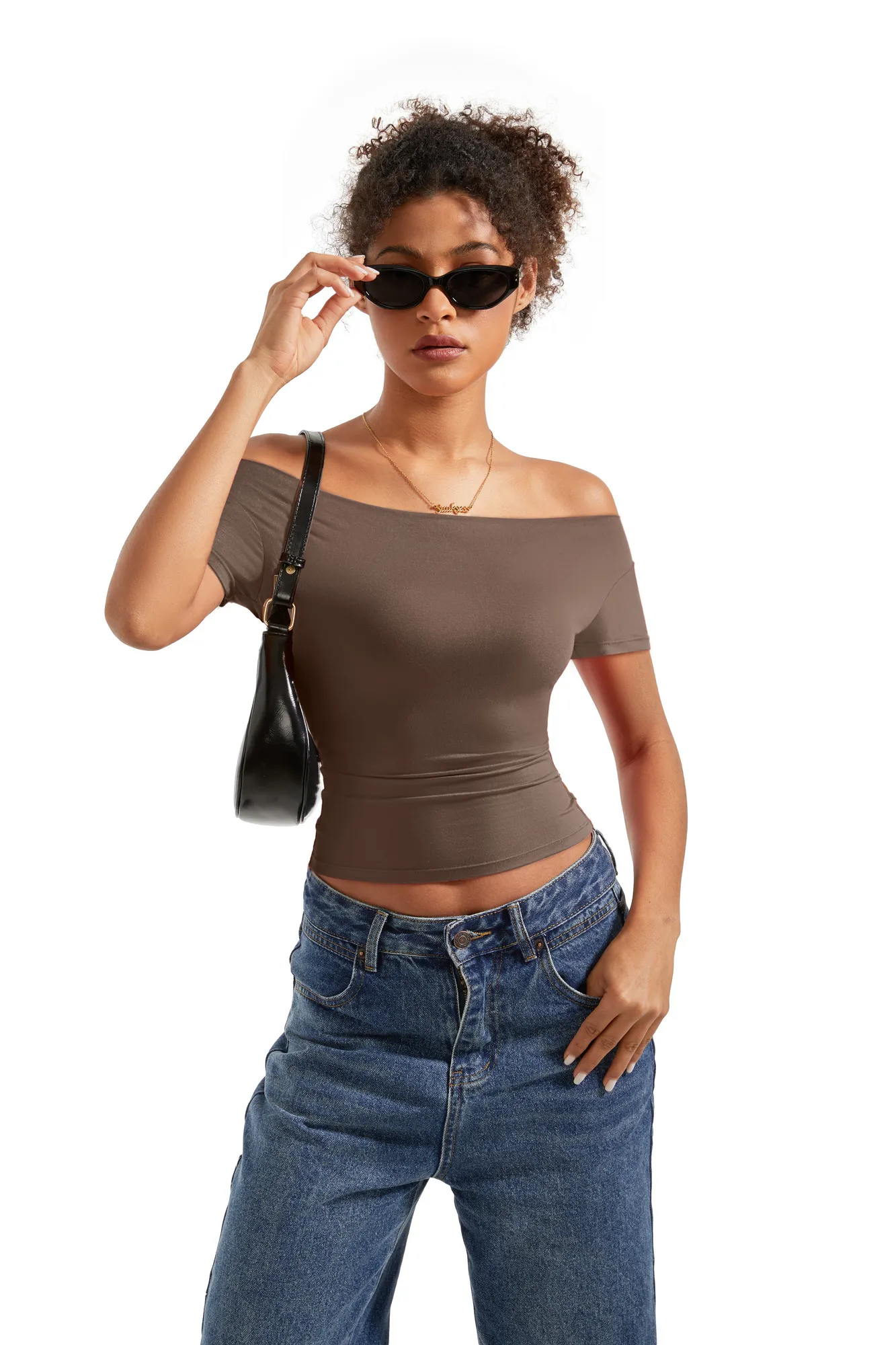 Buttery Soft Multi-Way Off Shoulder Shirt - Image 11