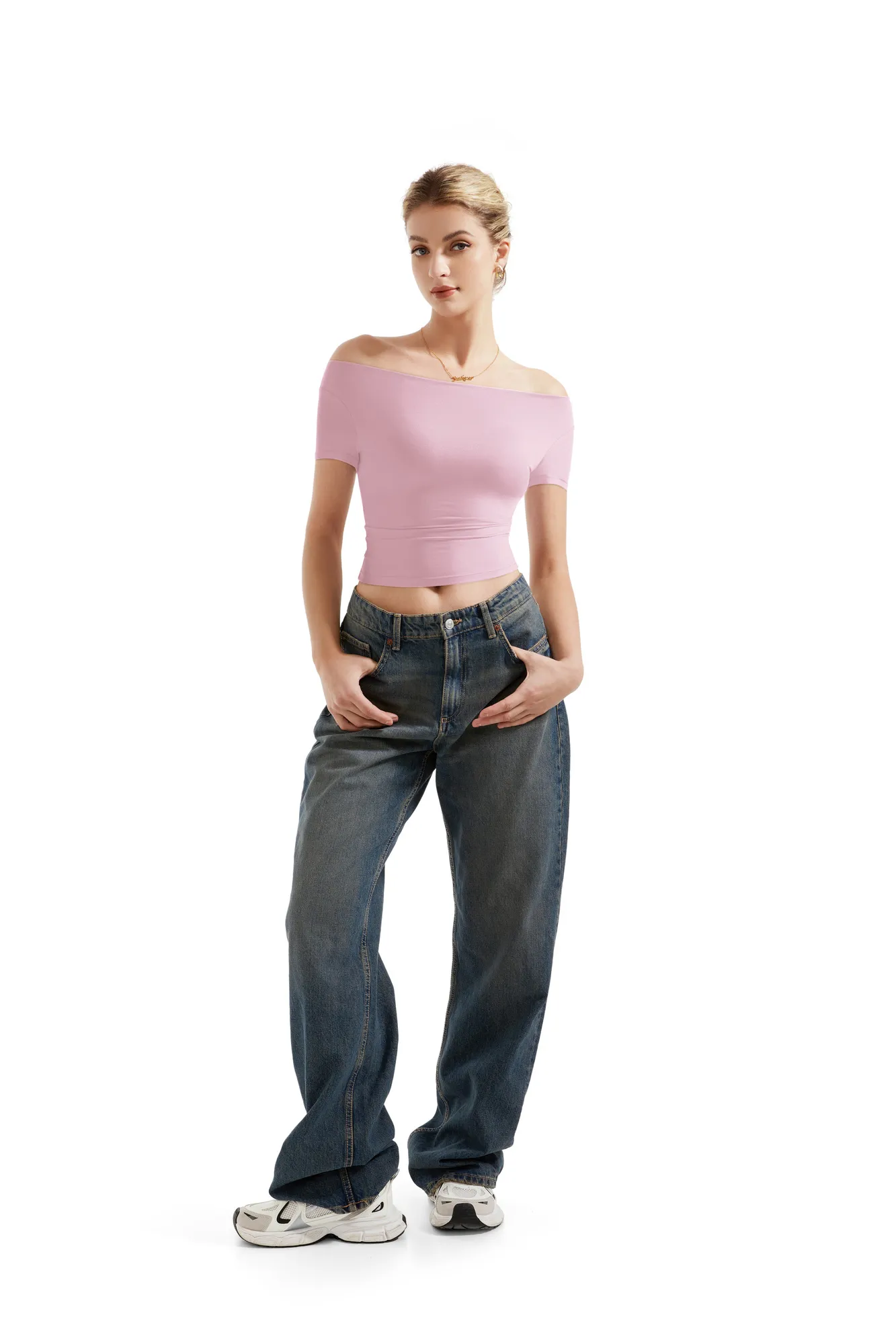 Buttery Soft Multi-Way Off Shoulder Shirt - Image 15