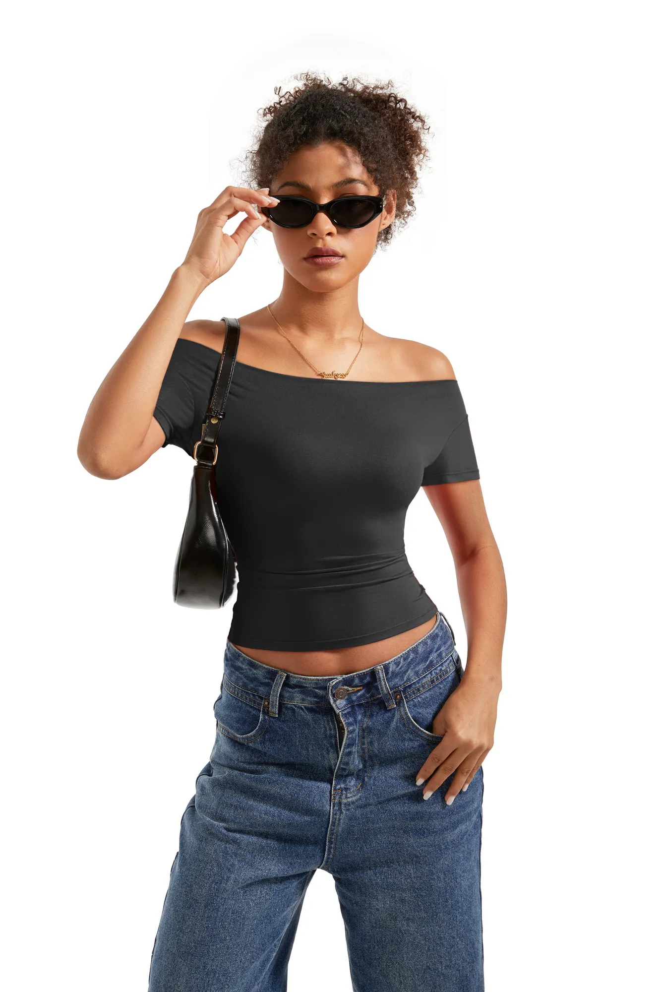 Buttery Soft Multi-Way Off Shoulder Shirt - Image 5