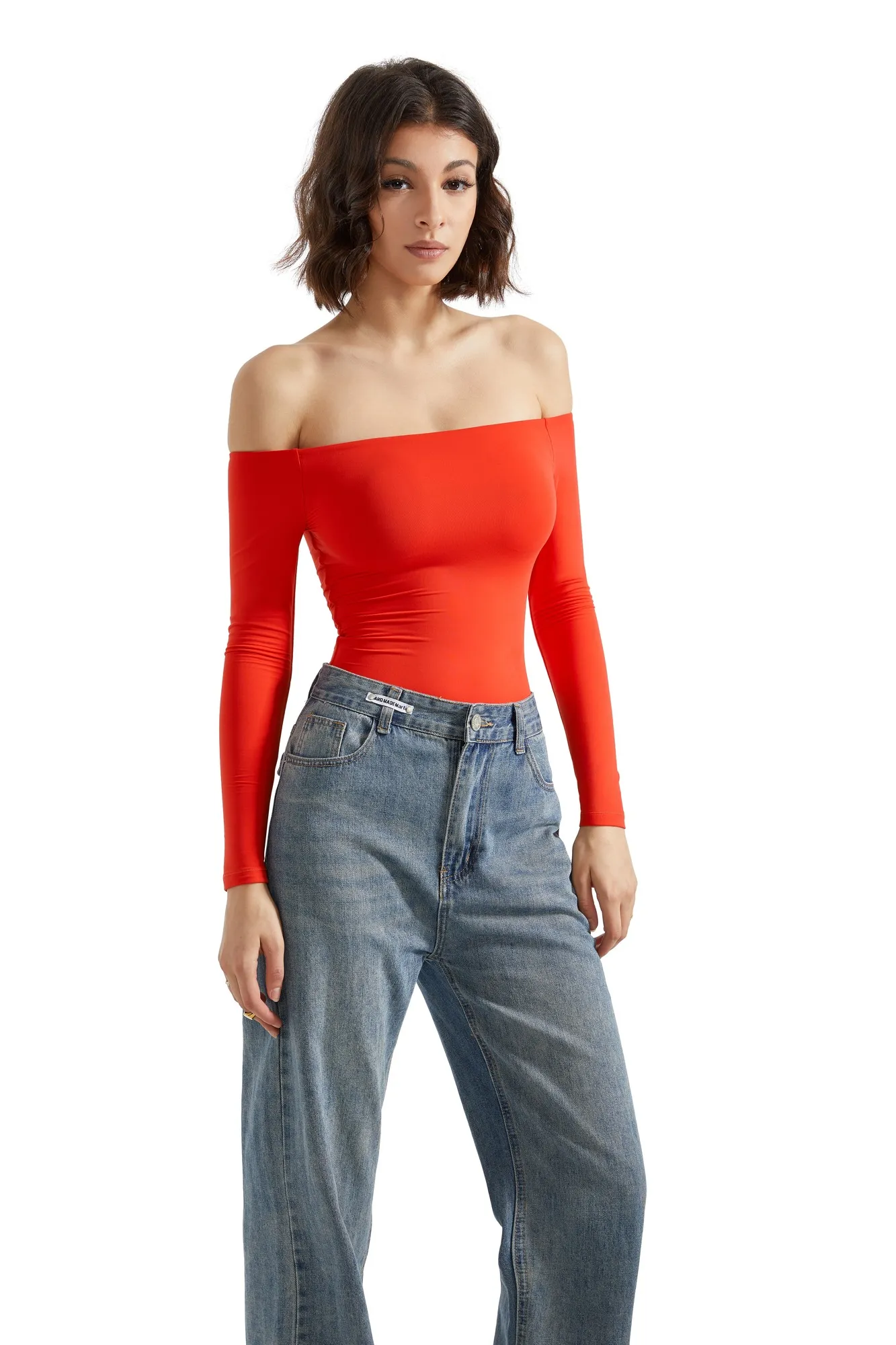 Buttery Soft Off Shoulder Bodysuit - Long Sleeve - Image 10