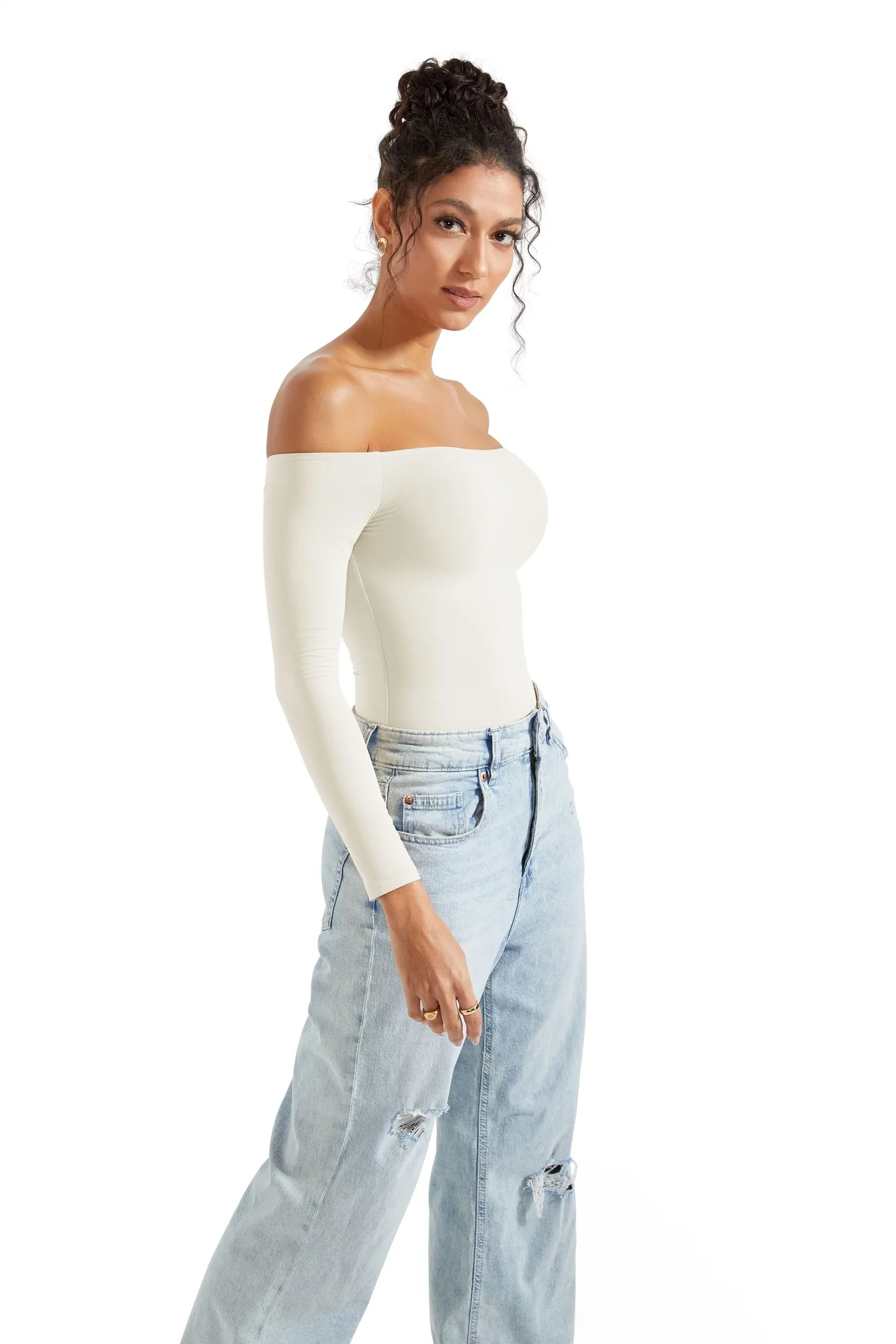 Buttery Soft Off Shoulder Bodysuit - Long Sleeve - Image 16