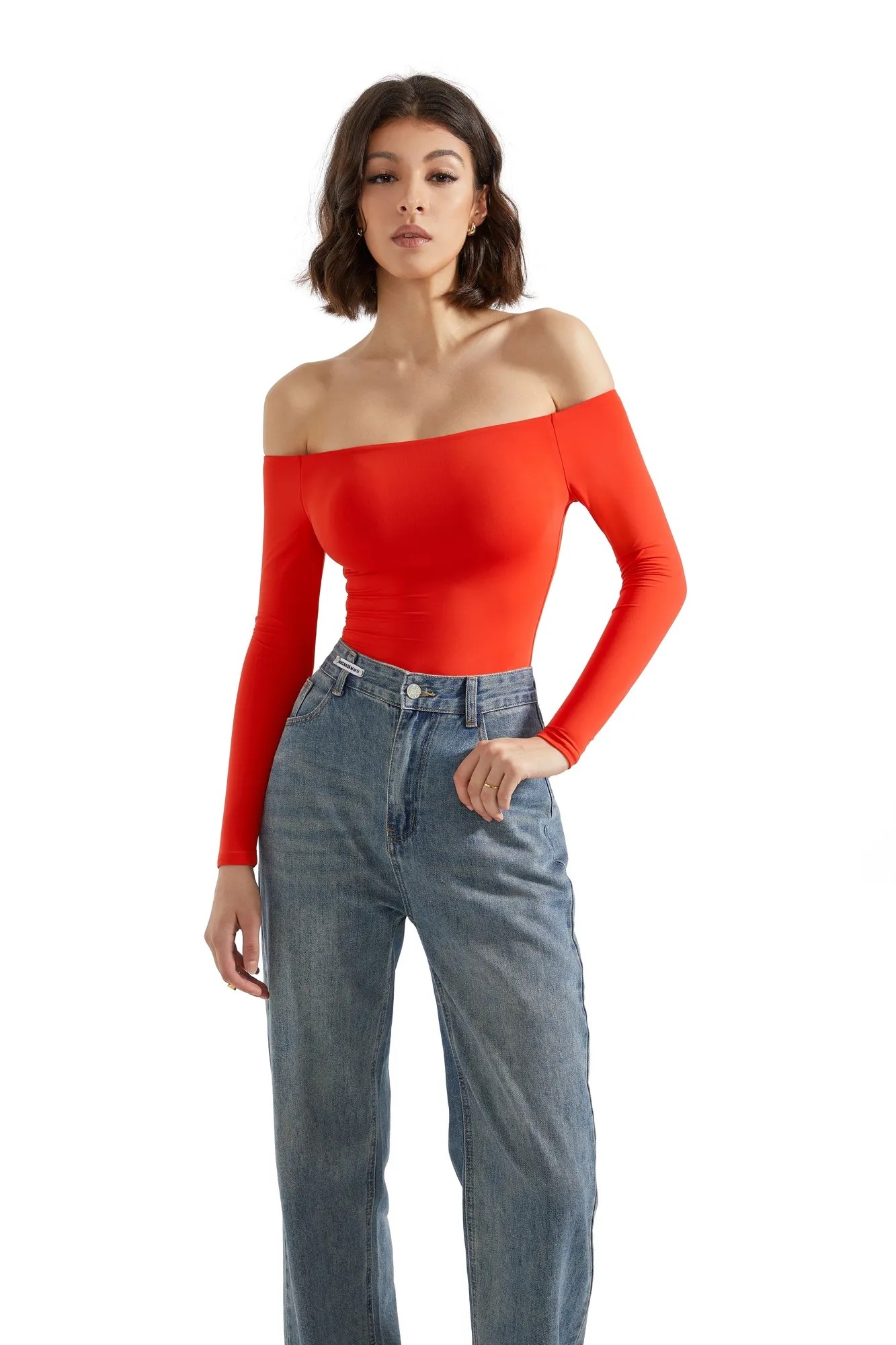 Buttery Soft Off Shoulder Bodysuit - Long Sleeve - Image 9