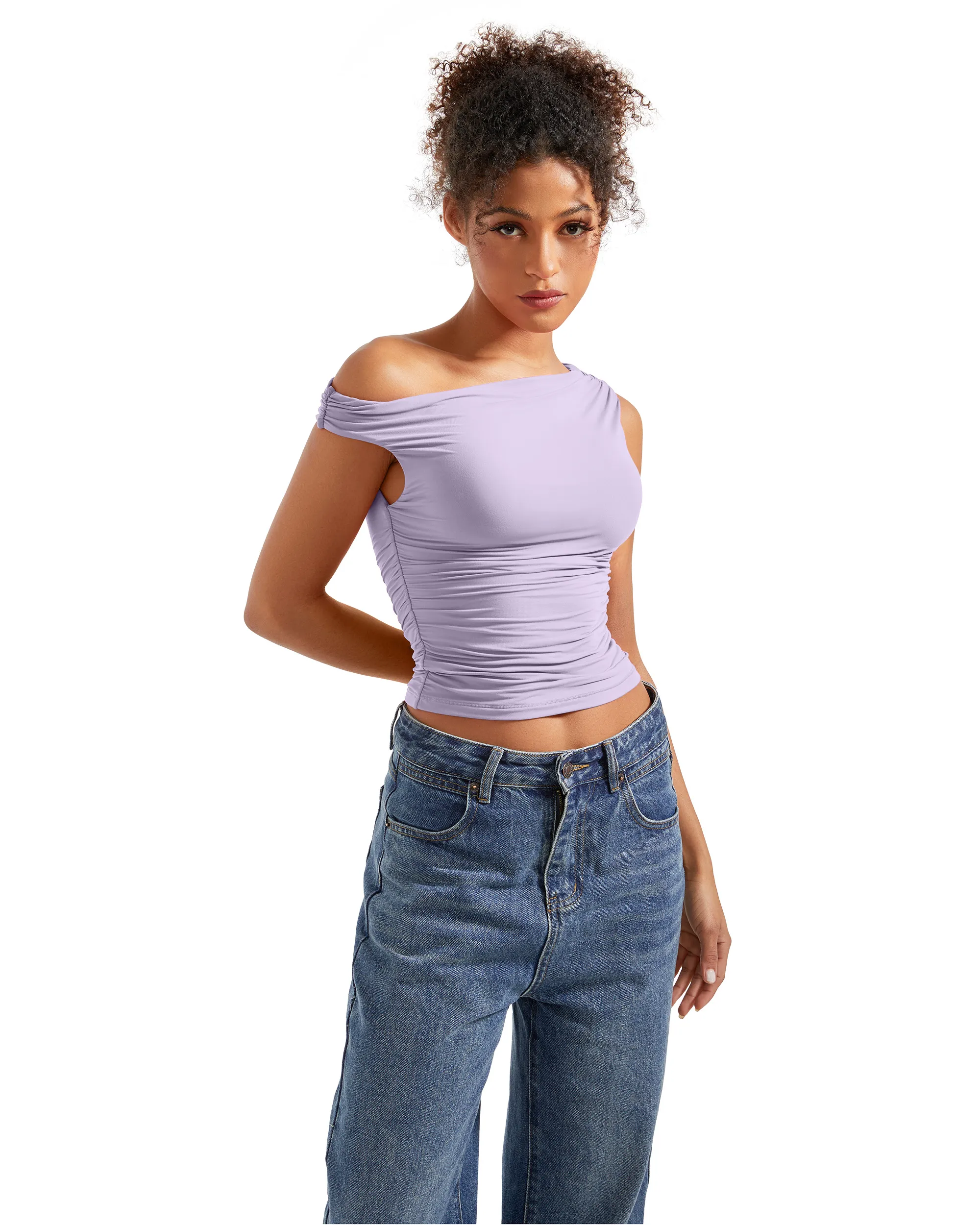 Buttery Soft Off Shoulder Shirt - Image 46