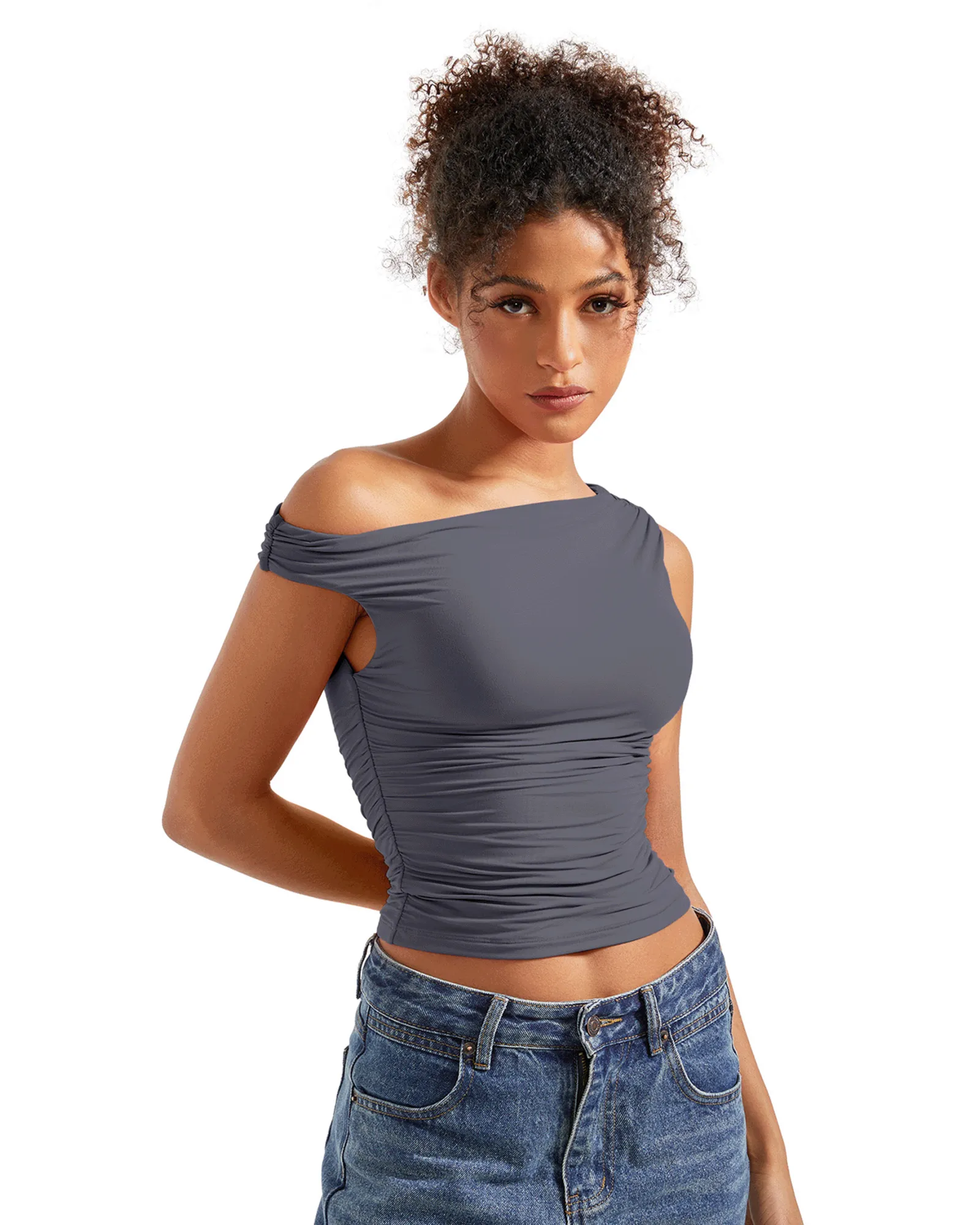 Buttery Soft Off Shoulder Shirt - Image 77