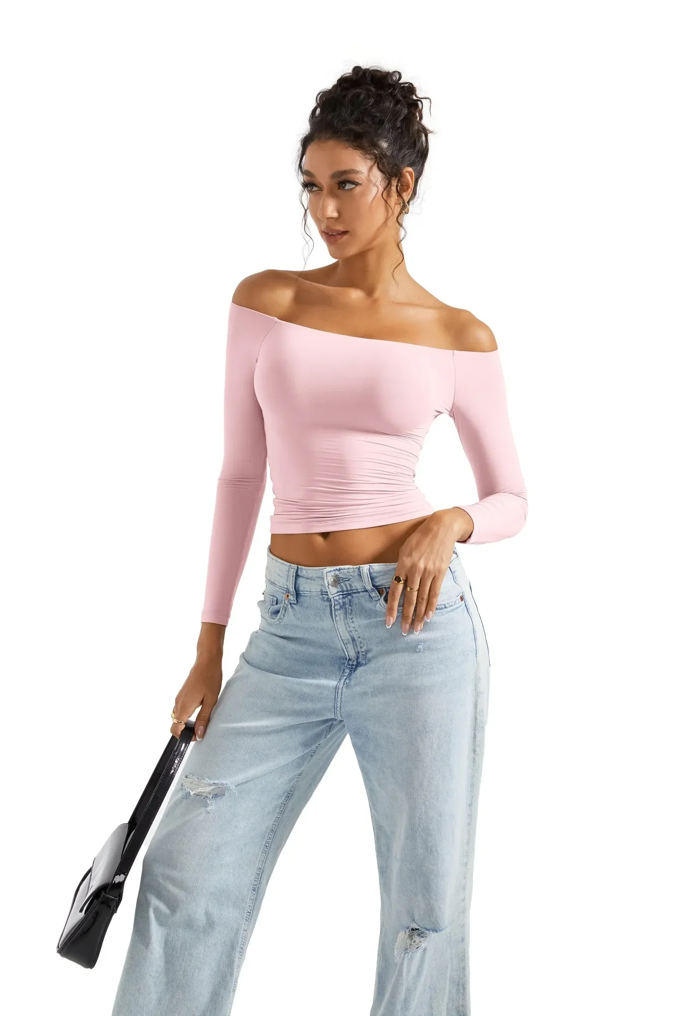 Buttery Soft Off Shoulder Shirt - Long Sleeve - Image 12
