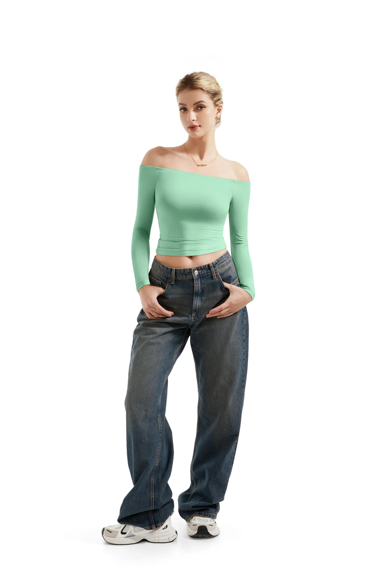 Buttery Soft Off Shoulder Shirt - Long Sleeve - Image 51