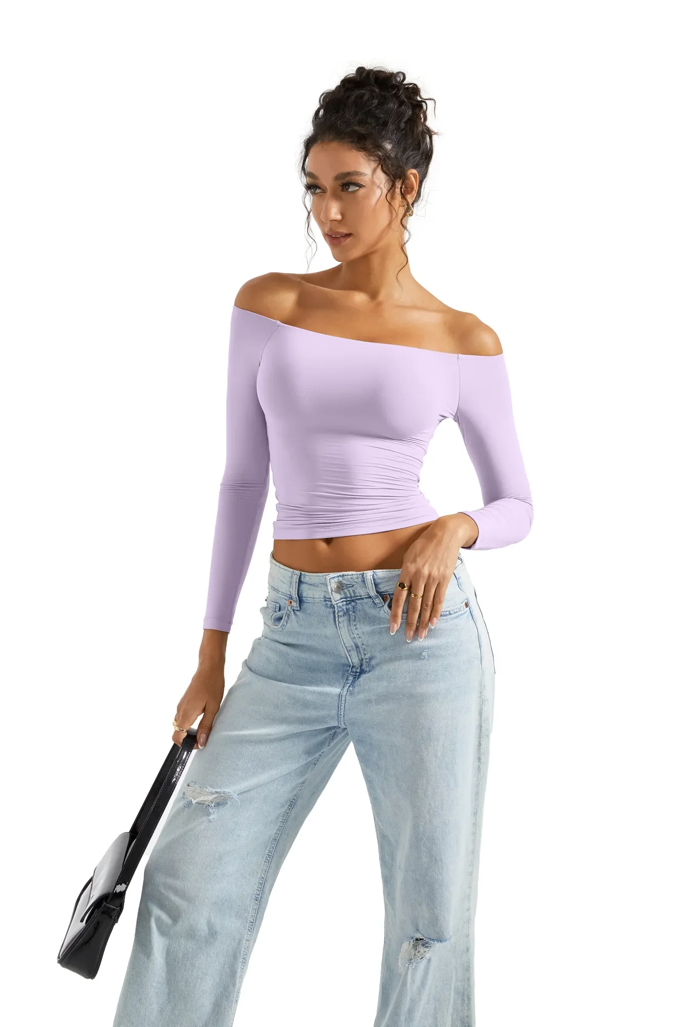 Buttery Soft Off Shoulder Shirt - Long Sleeve - Image 78