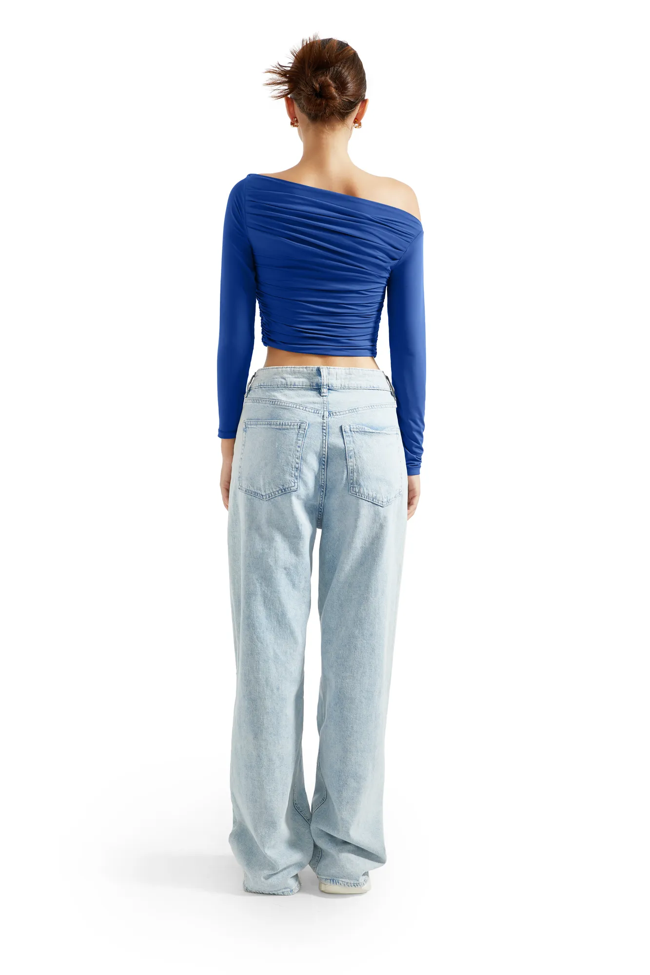 Buttery Soft Ruched Off Shoulder Shirt - Long Sleeve - Image 71