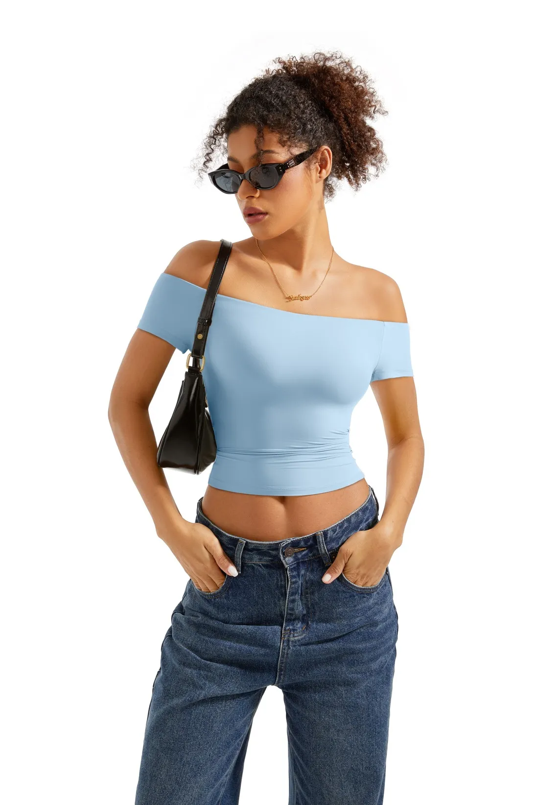 Buttery Soft Off Shoulder Shirt - Short Sleeve - Image 12