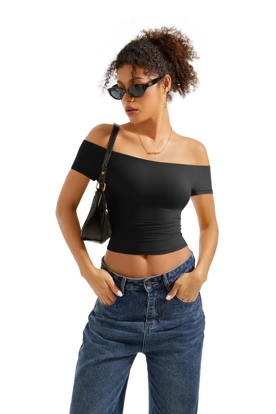 Buttery Soft Off Shoulder Shirt - Short Sleeve - Image 18