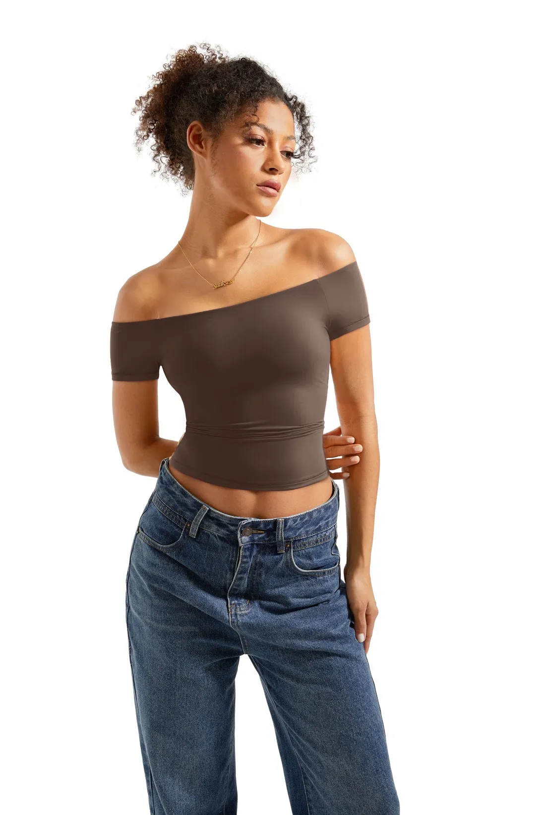 Buttery Soft Off Shoulder Shirt - Short Sleeve - Image 20