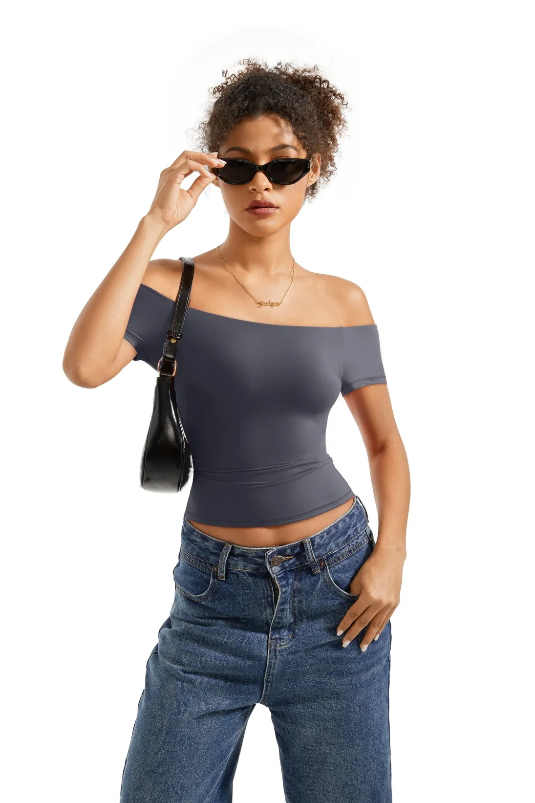 Buttery Soft Off Shoulder Shirt - Short Sleeve - Image 26