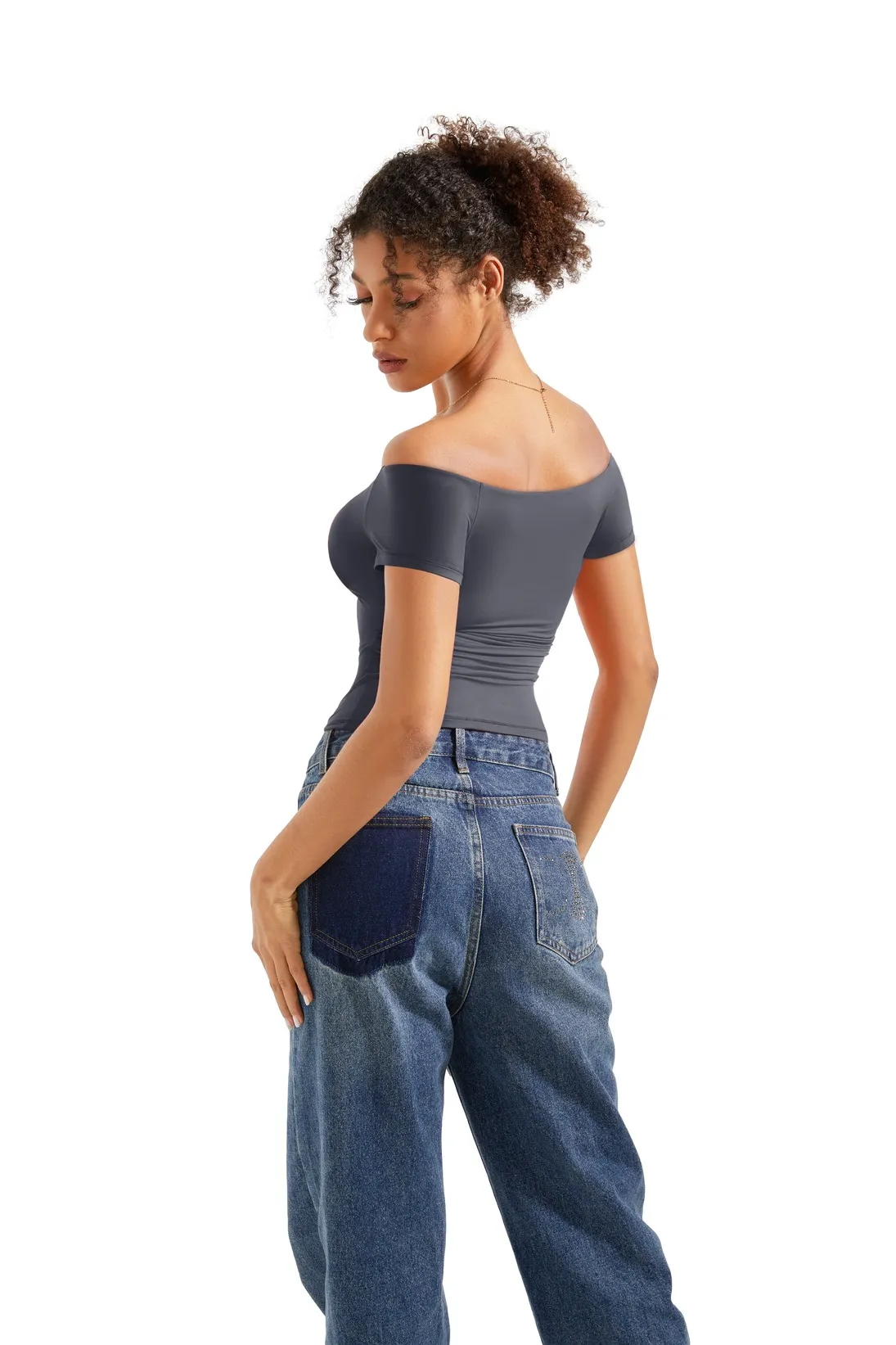 Buttery Soft Off Shoulder Shirt - Short Sleeve - Image 27