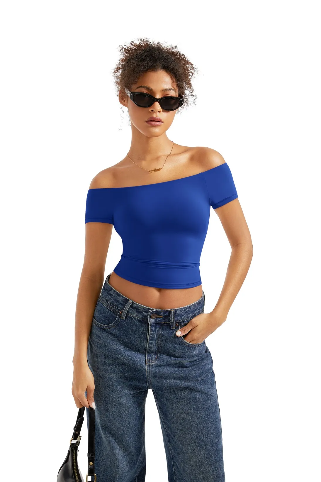 Buttery Soft Off Shoulder Shirt - Short Sleeve - Image 31