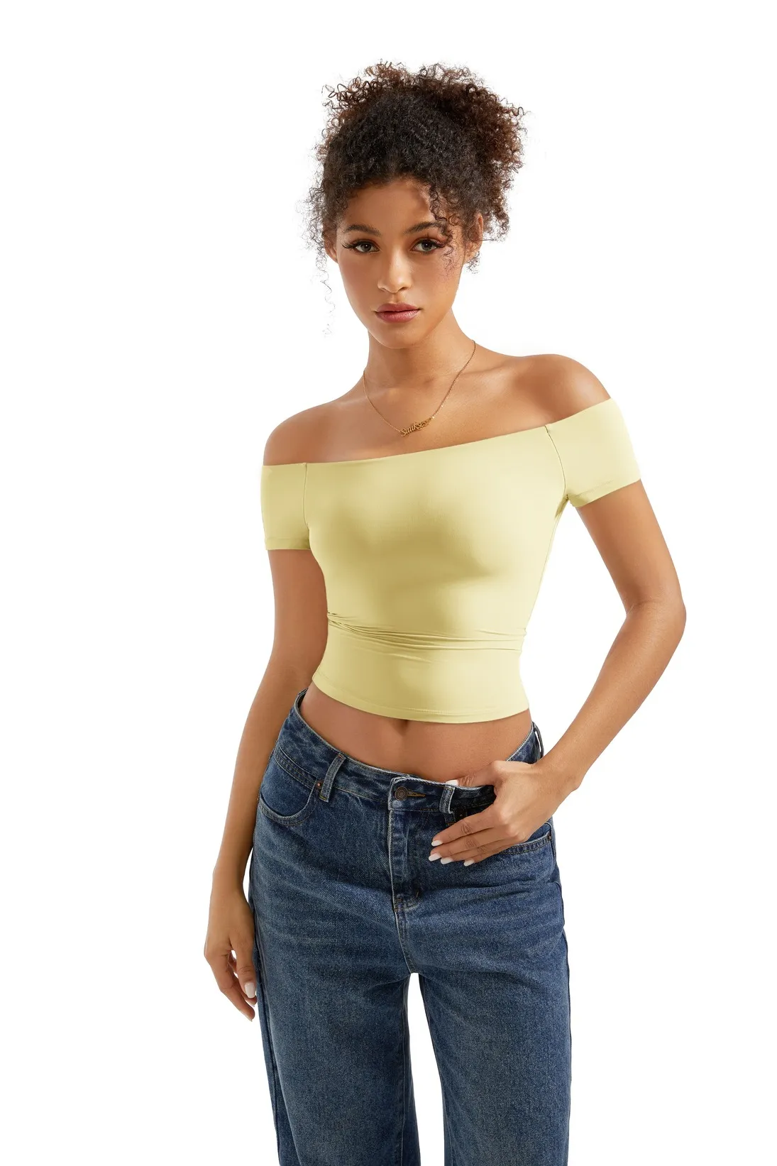 Buttery Soft Off Shoulder Shirt - Short Sleeve - Image 41
