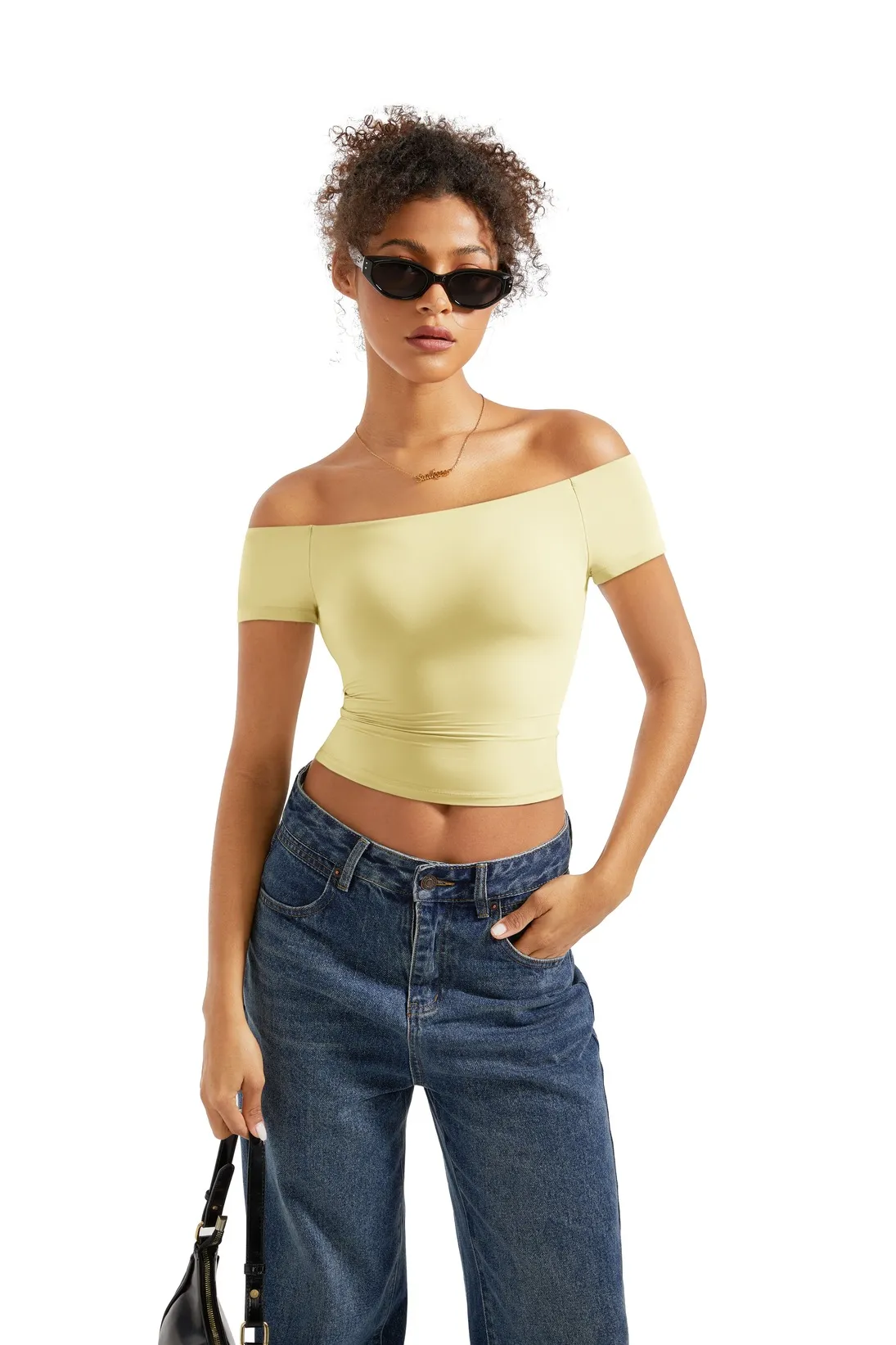 Buttery Soft Off Shoulder Shirt - Short Sleeve - Image 42