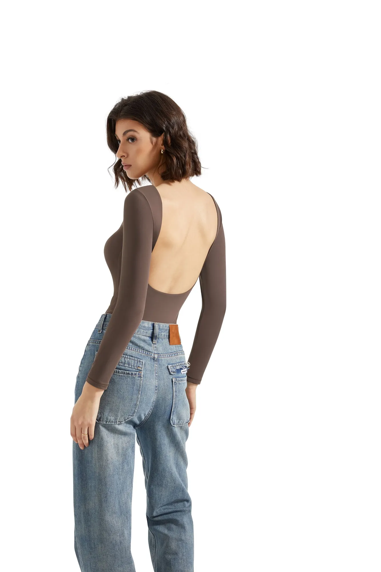 Buttery Soft Open Back Bodysuit - Long Sleeve - Image 7