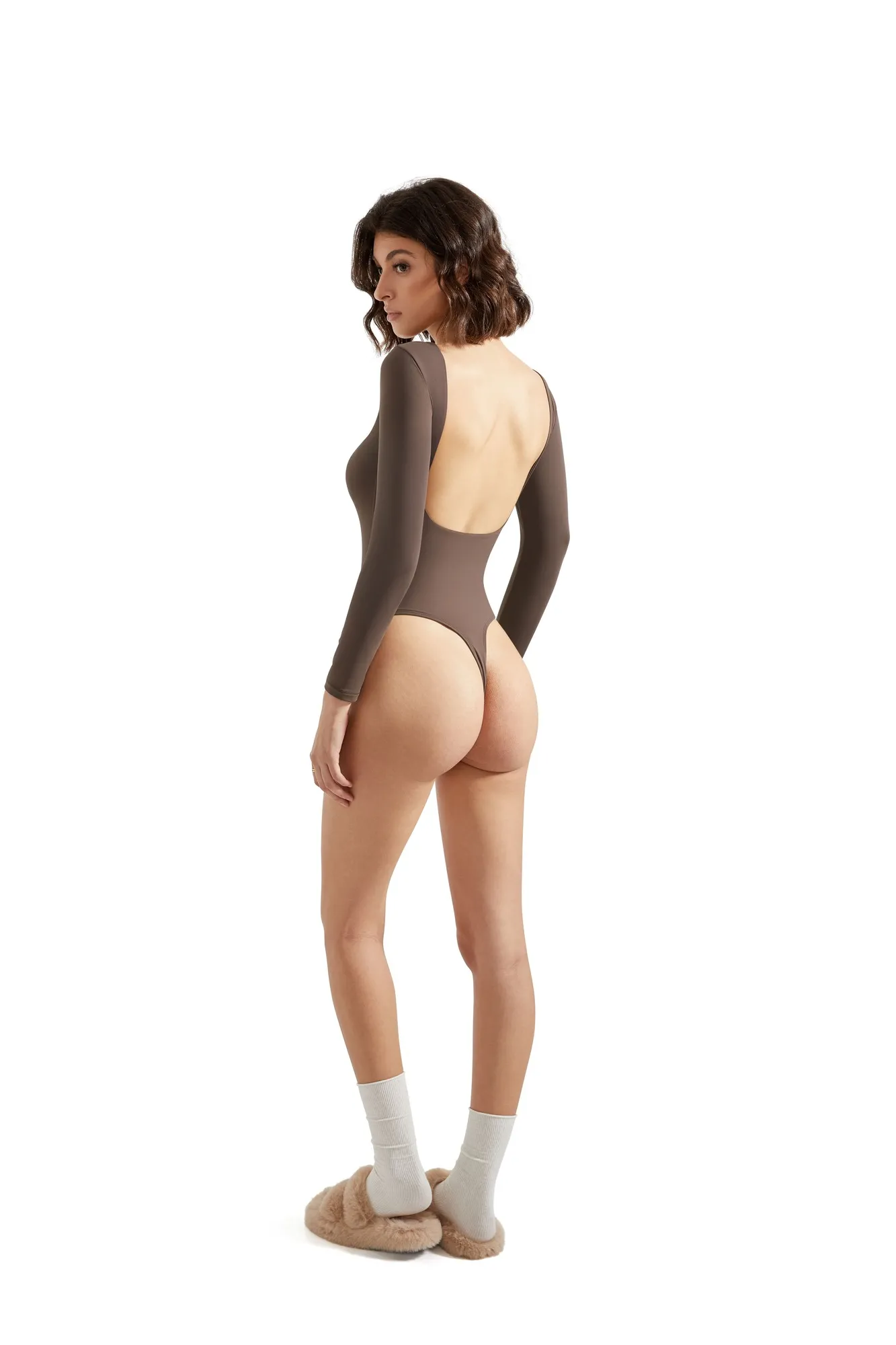 Buttery Soft Open Back Bodysuit - Long Sleeve - Image 9
