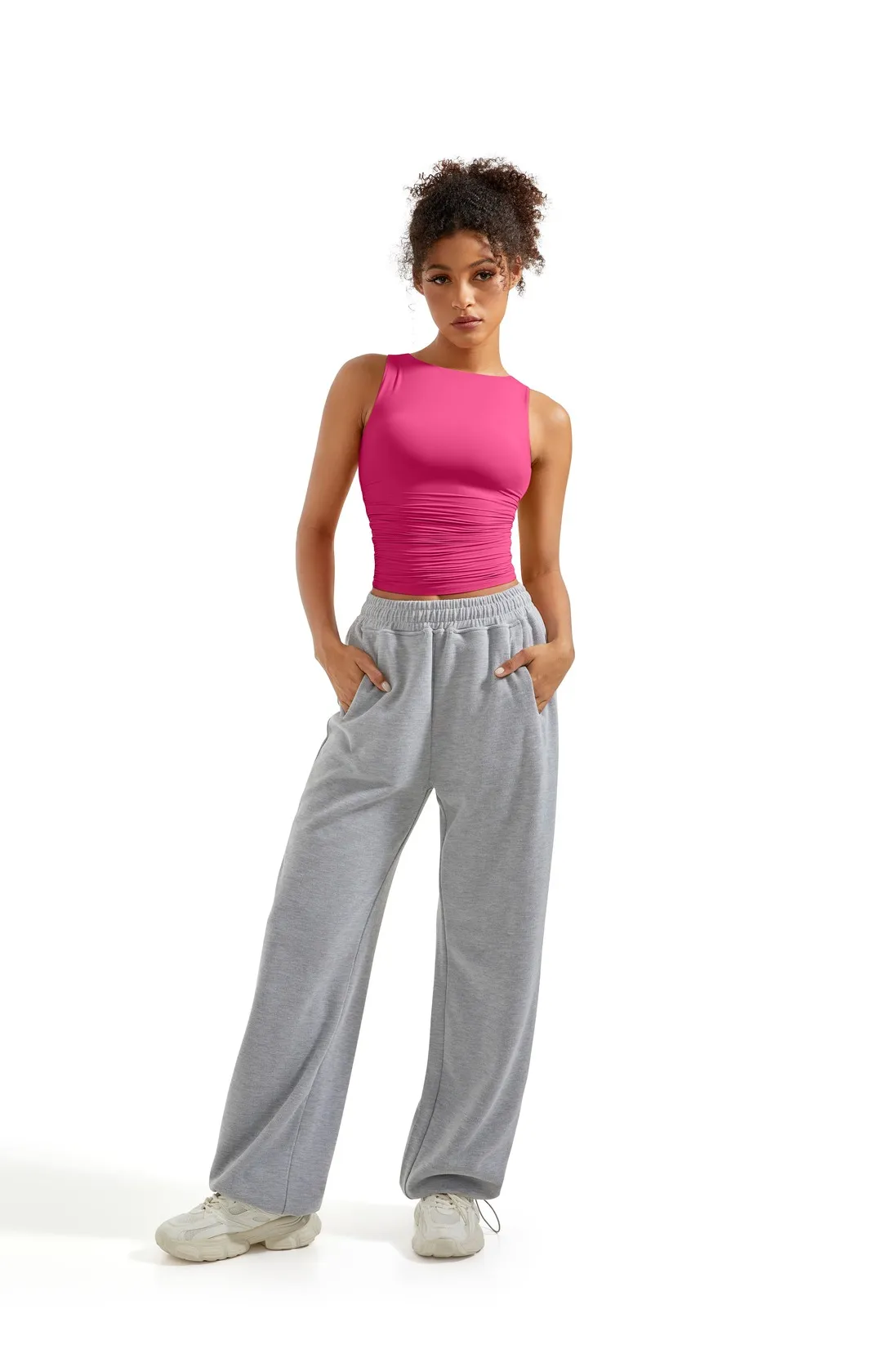 Buttery Soft Side Ruched Tank Top - Image 15