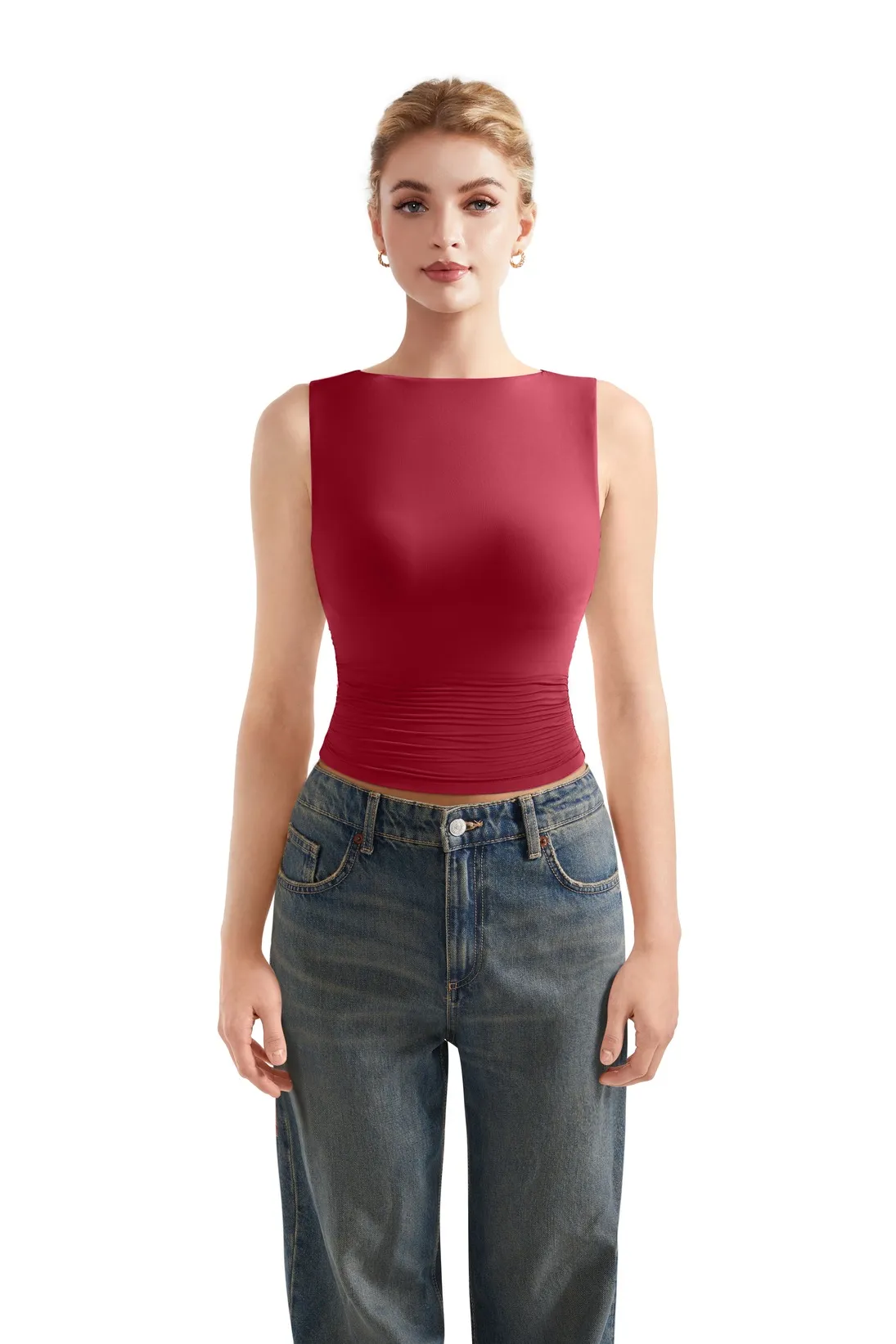 Buttery Soft Side Ruched Tank Top - Image 23