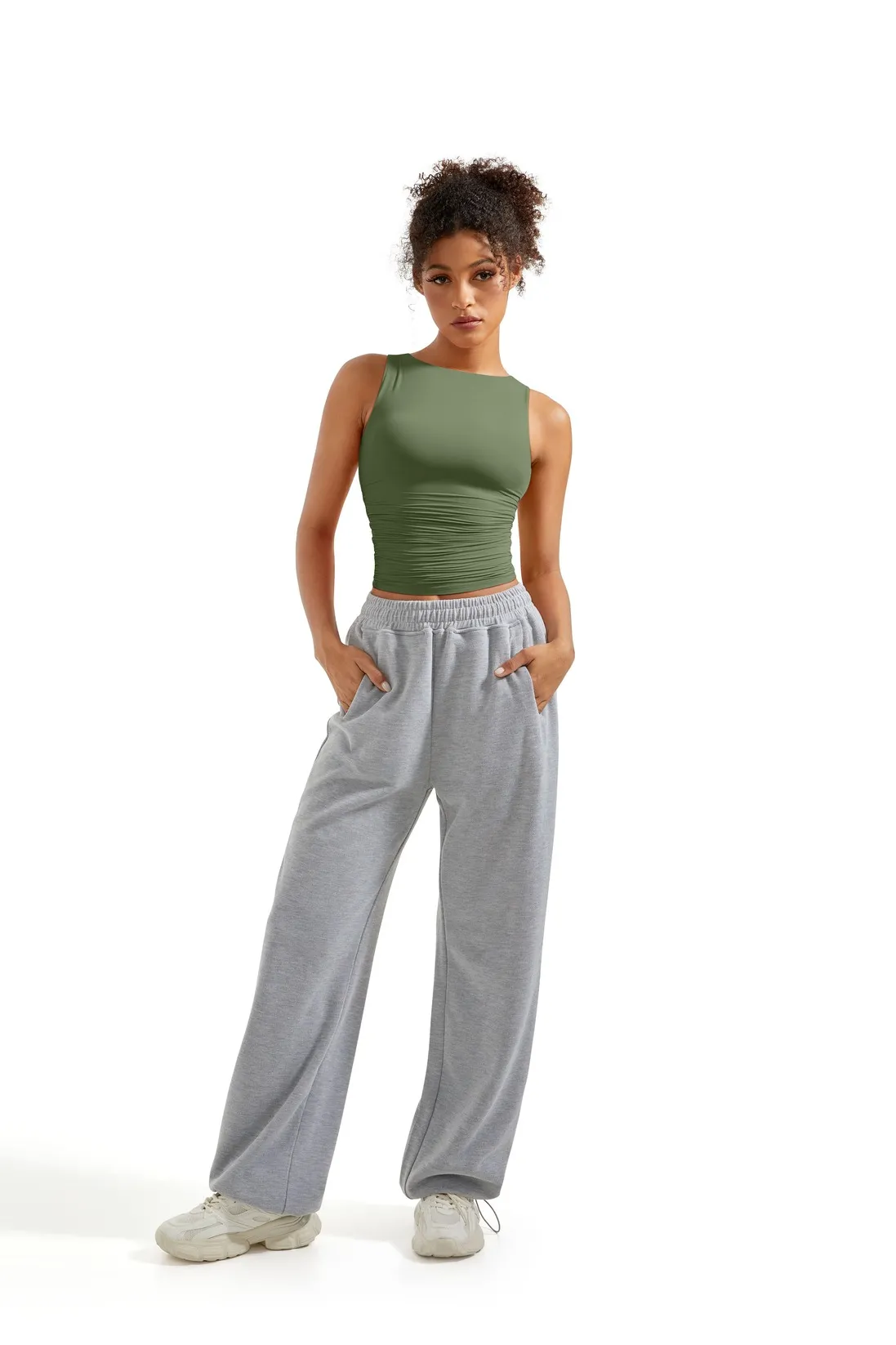 Buttery Soft Side Ruched Tank Top - Image 31