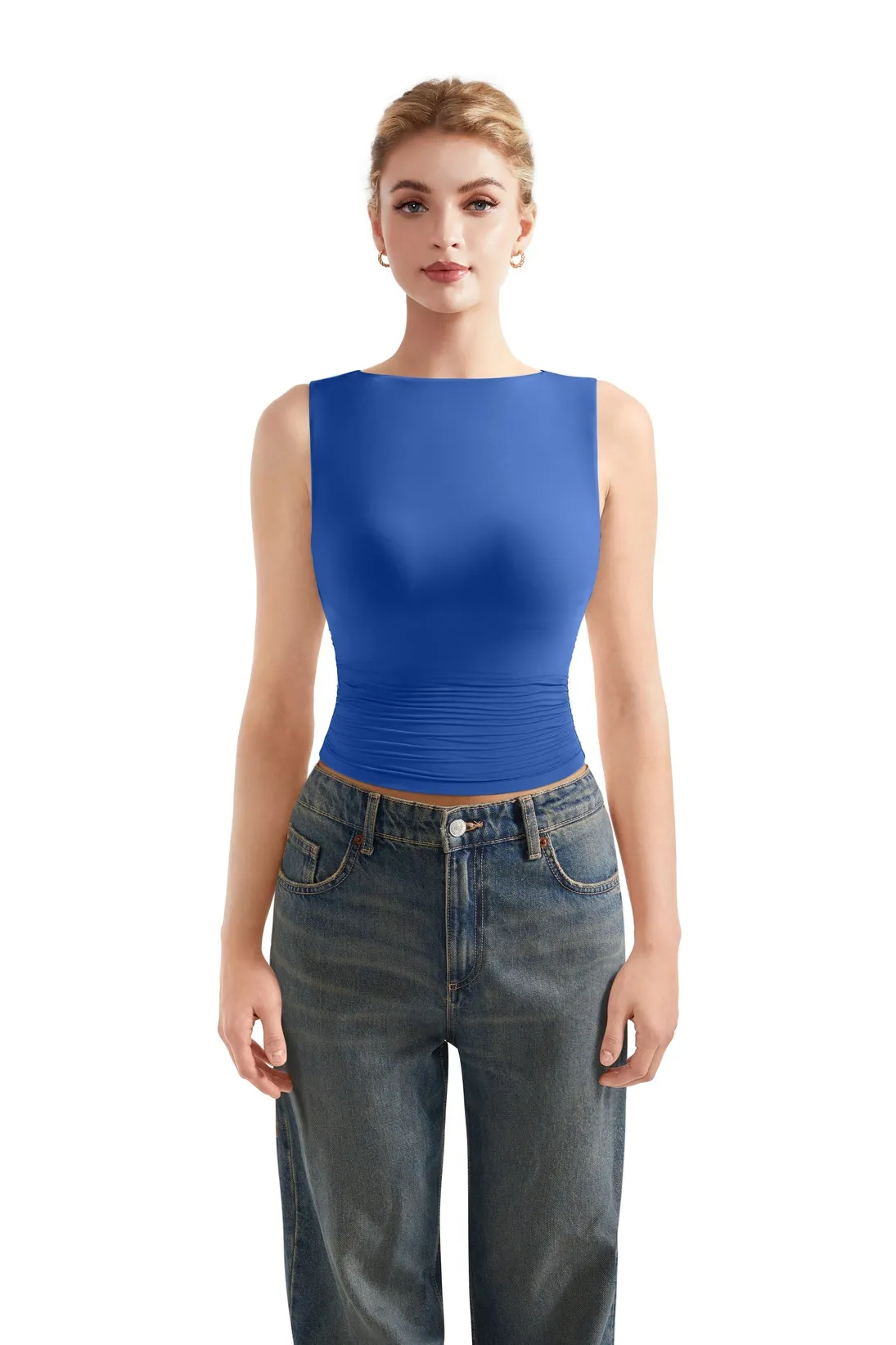 Buttery Soft Side Ruched Tank Top - Image 47