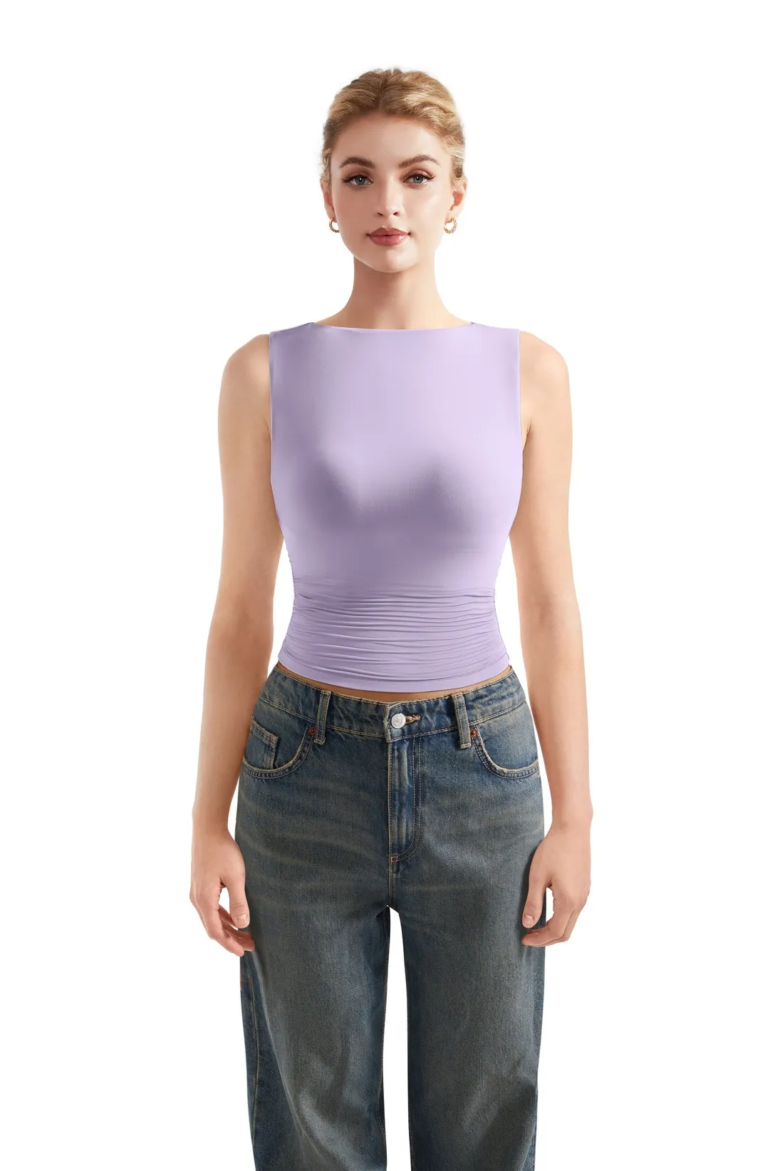 Buttery Soft Side Ruched Tank Top - Image 57