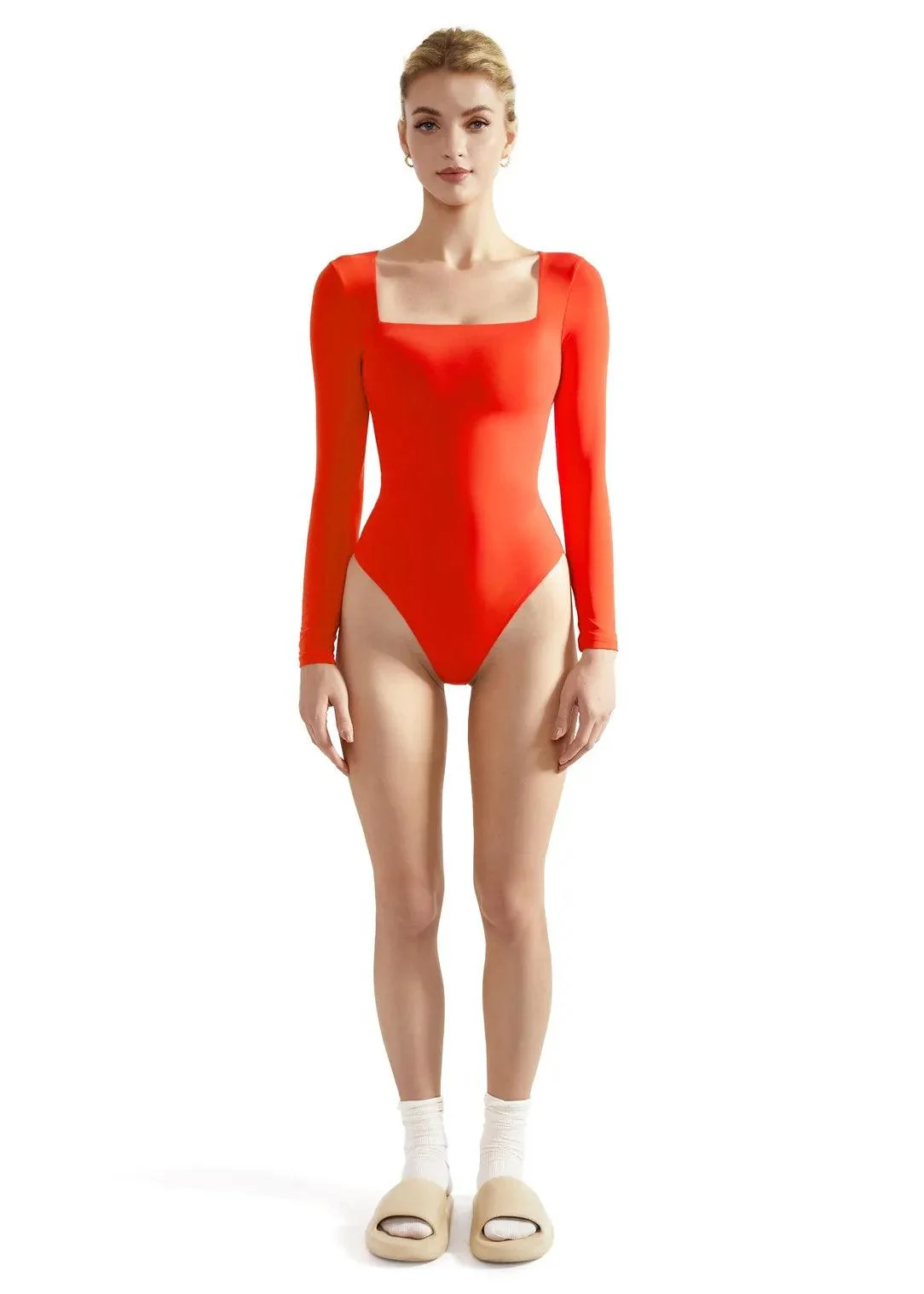 Flash Sales - Buttery Soft Square Neck Bodysuit - Long Sleeve - Image 26