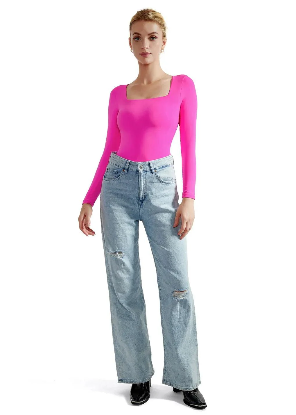 Flash Sales - Buttery Soft Square Neck Bodysuit - Long Sleeve - Image 18