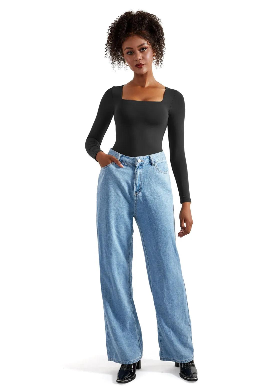 Flash Sales - Buttery Soft Square Neck Bodysuit - Long Sleeve - Image 3