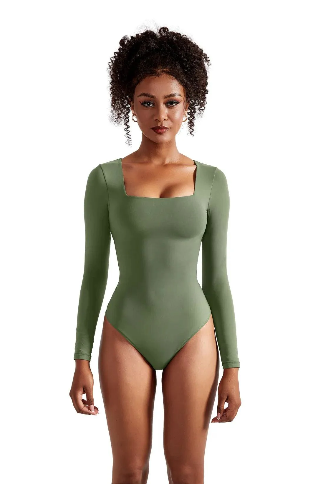 Flash Sales - Buttery Soft Square Neck Bodysuit - Long Sleeve - Image 43