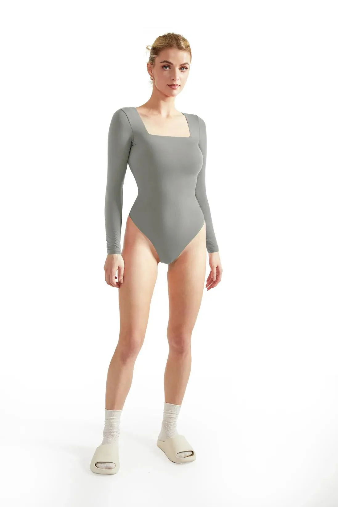 Flash Sales - Buttery Soft Square Neck Bodysuit - Long Sleeve - Image 54