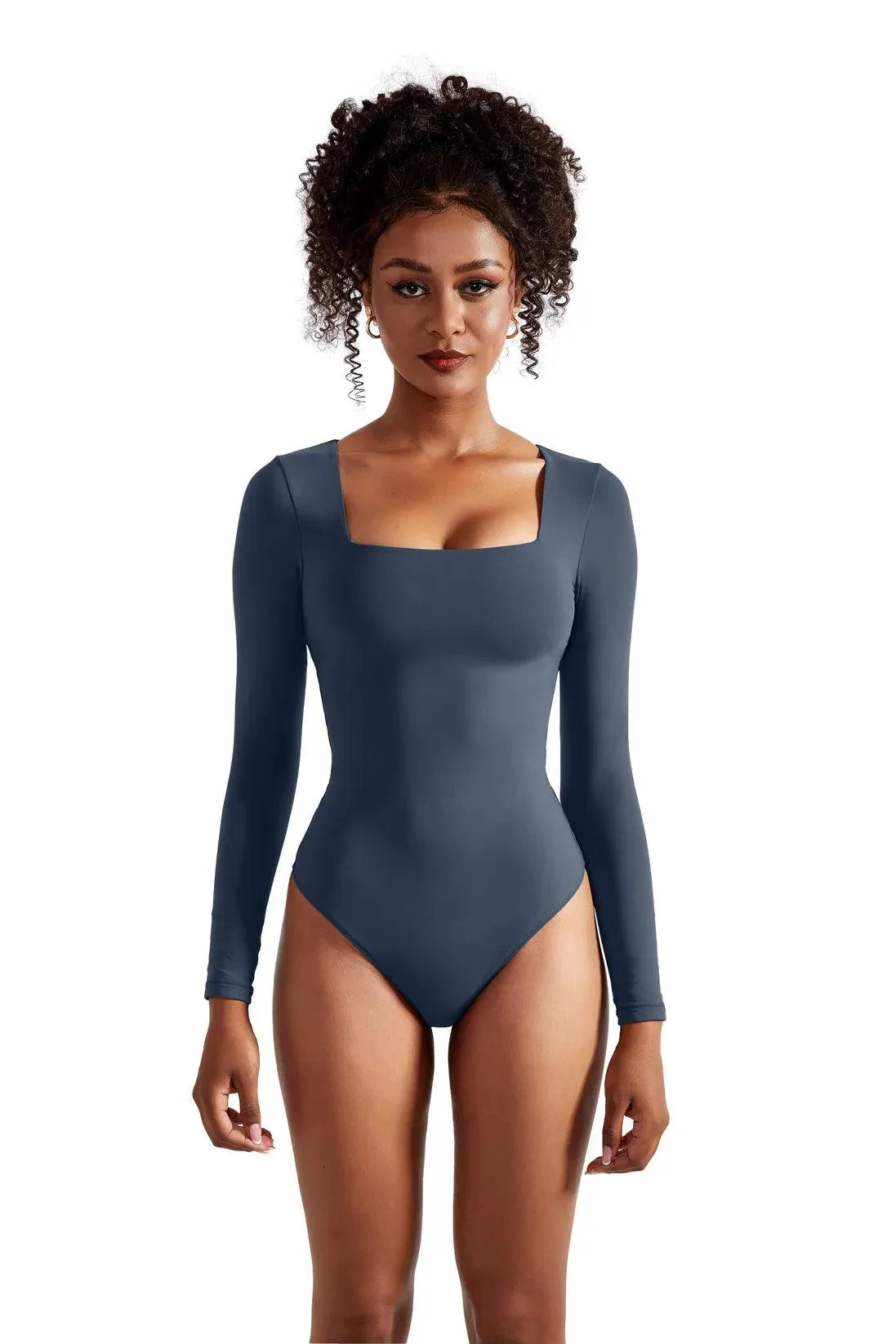 Flash Sales - Buttery Soft Square Neck Bodysuit - Long Sleeve - Image 56