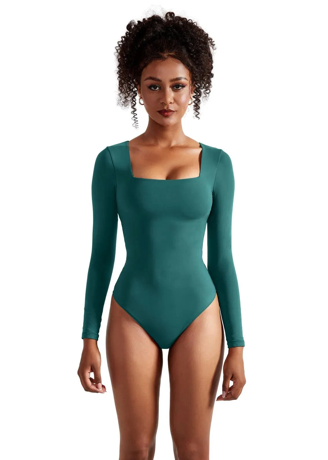 Flash Sales - Buttery Soft Square Neck Bodysuit - Long Sleeve - Image 8