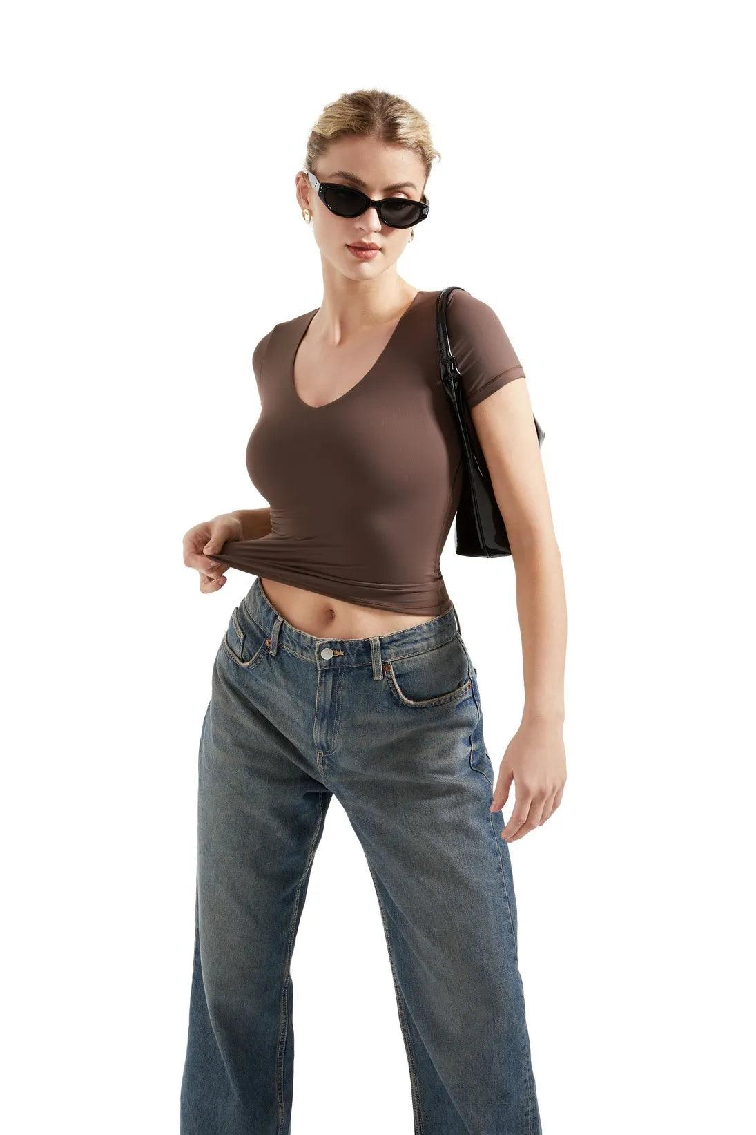 Buttery Soft V Neck Shirt - Short Sleeve - Image 19