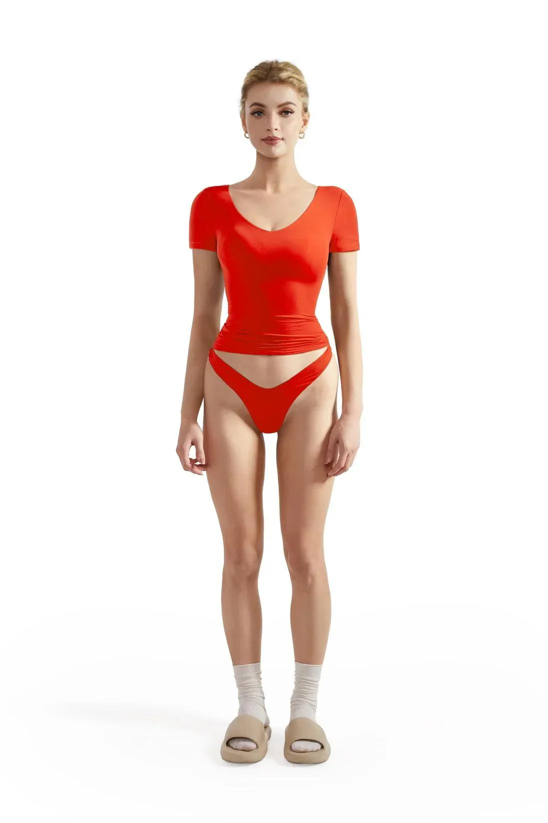 Buttery Soft V Neck Shirt - Short Sleeve - Image 25