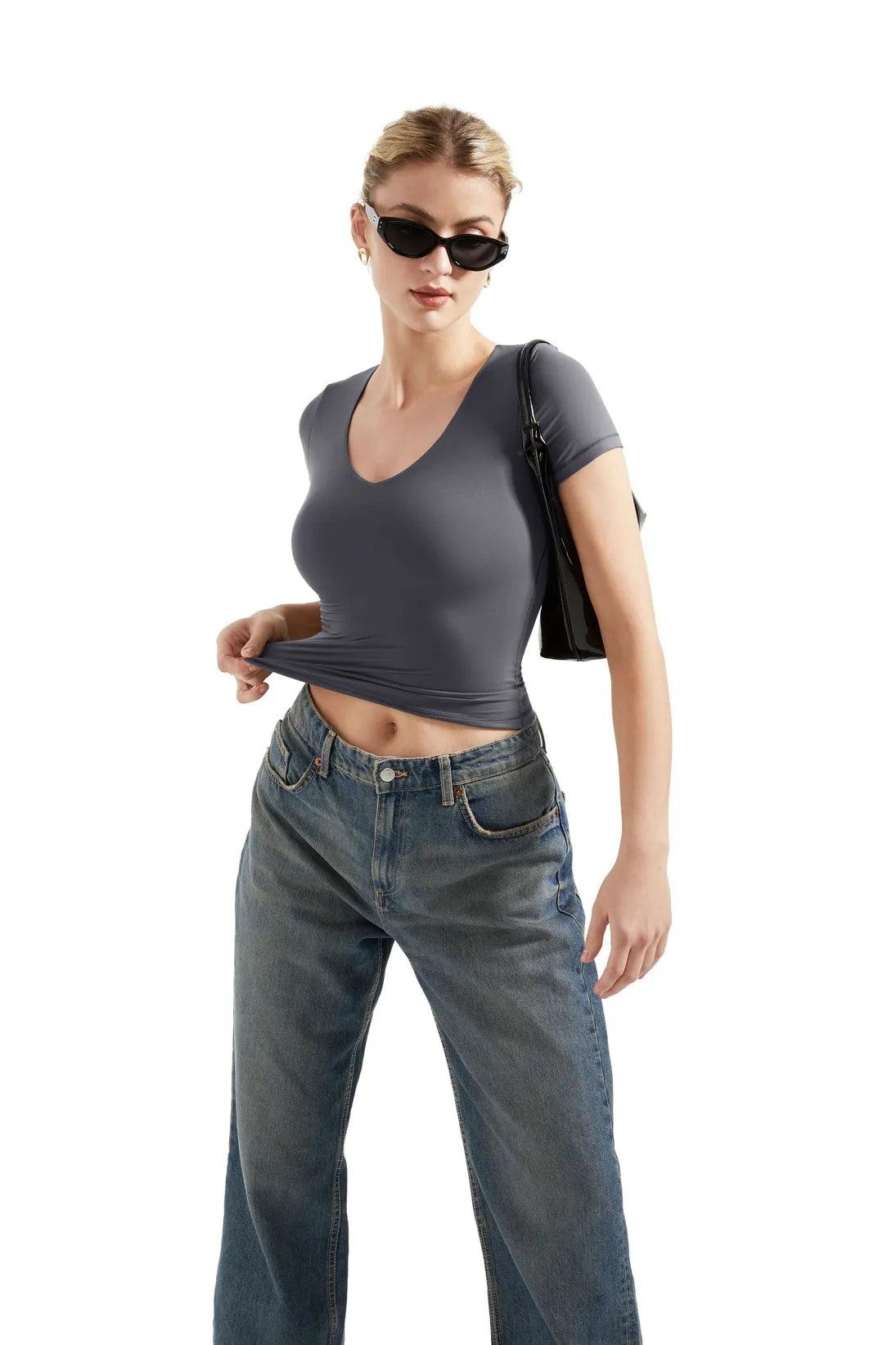 Buttery Soft V Neck Shirt - Short Sleeve - Image 29