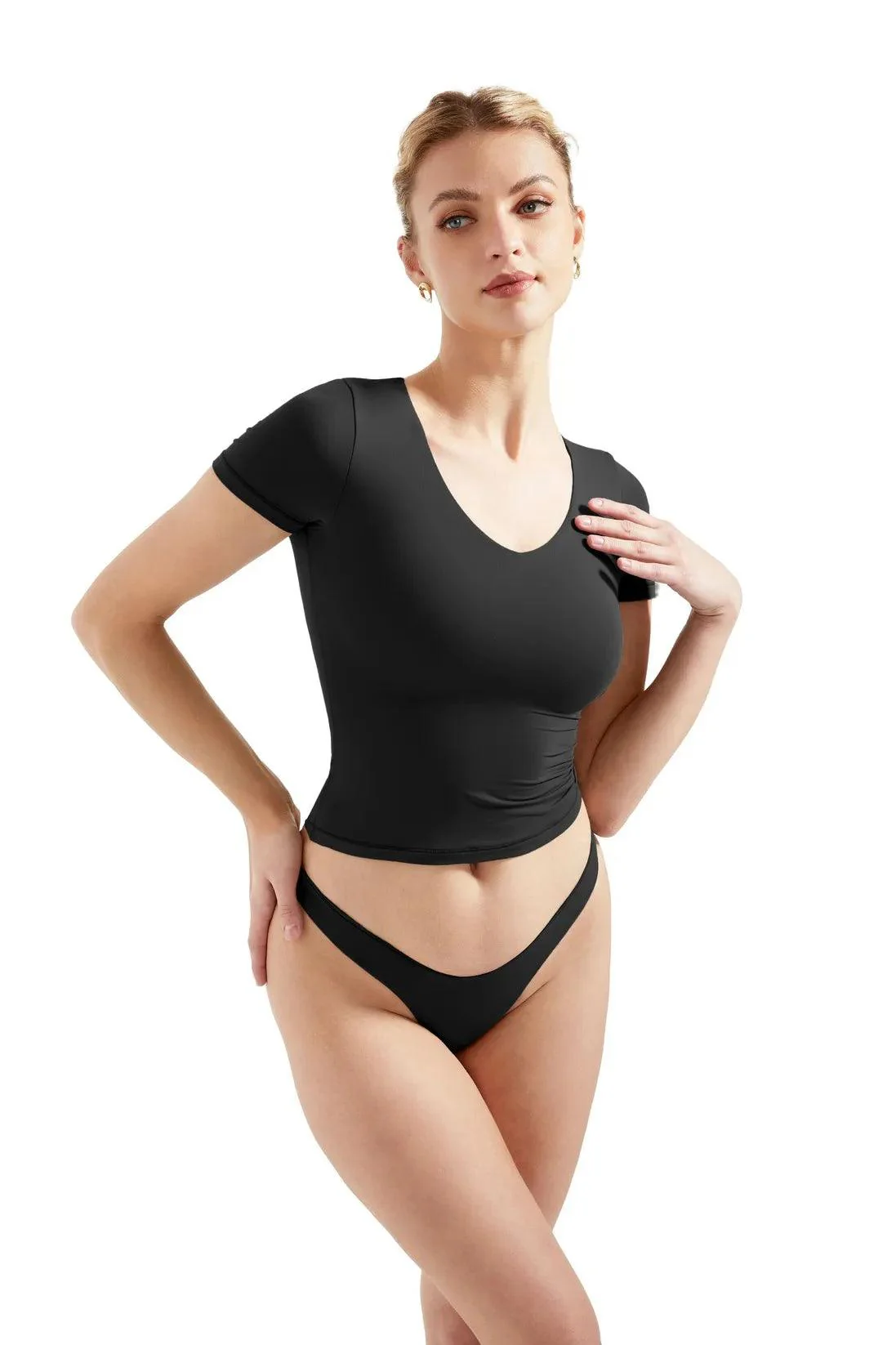 Buttery Soft V Neck Shirt - Short Sleeve - Image 3