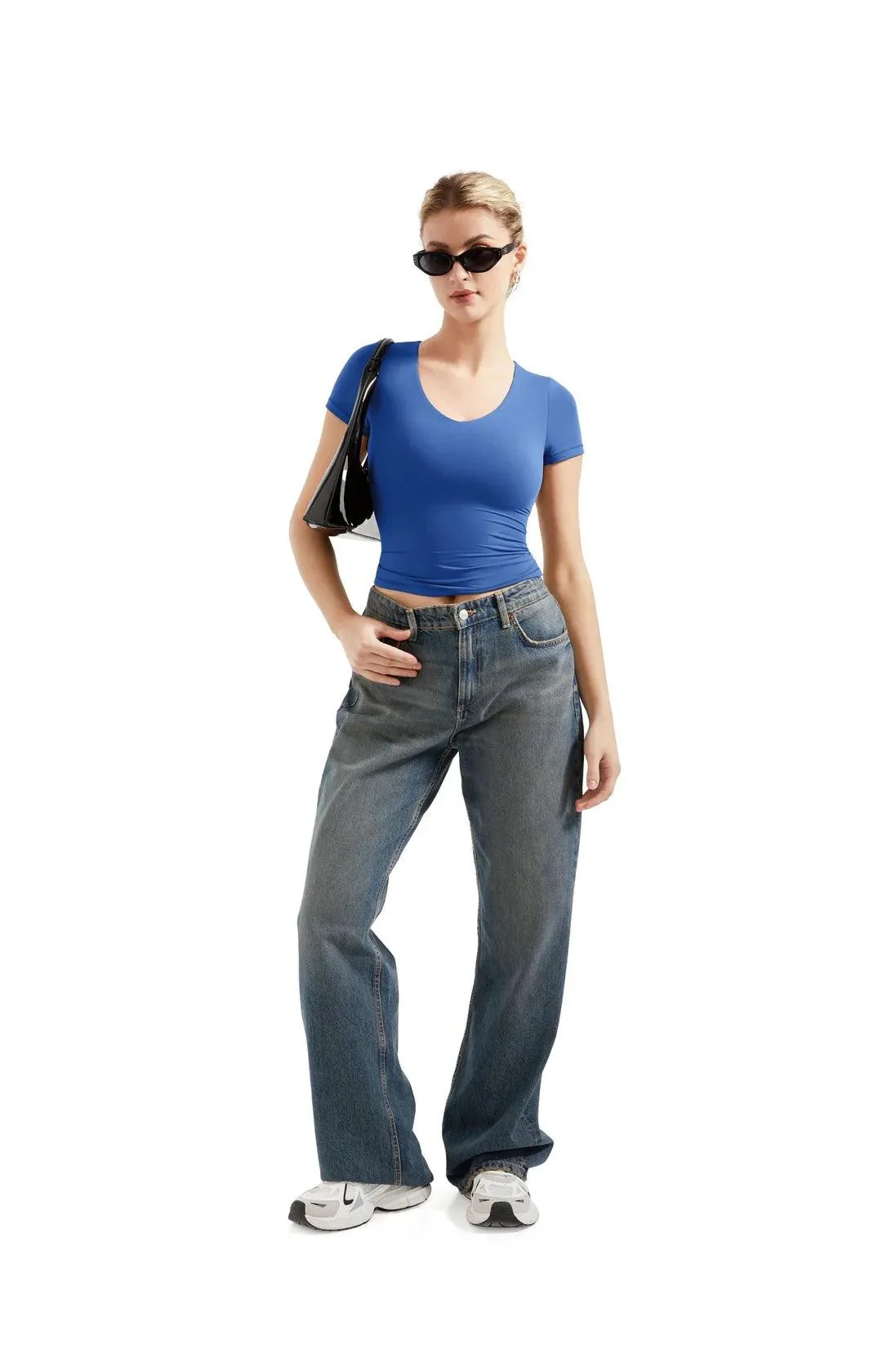 Buttery Soft V Neck Shirt - Short Sleeve - Image 36