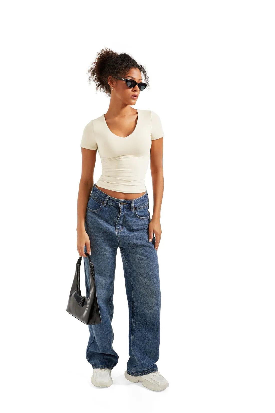 Buttery Soft V Neck Shirt - Short Sleeve - Image 41