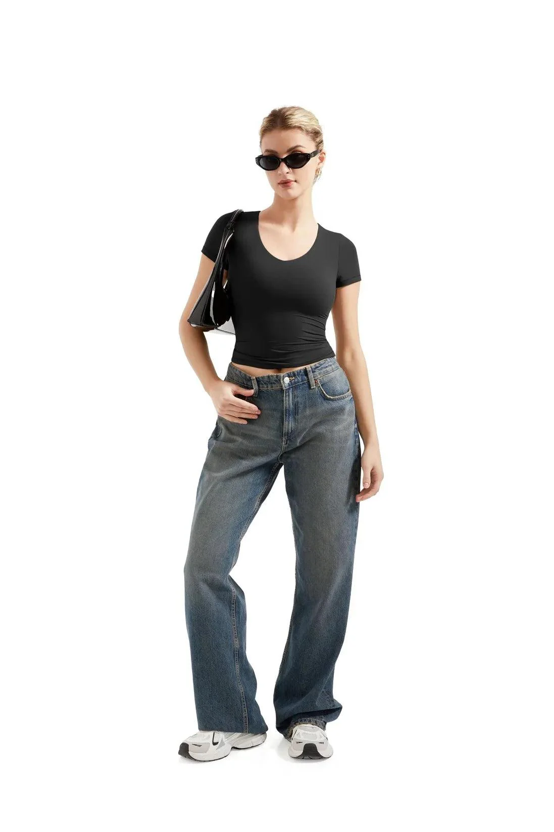 Buttery Soft V Neck Shirt - Short Sleeve - Image 6