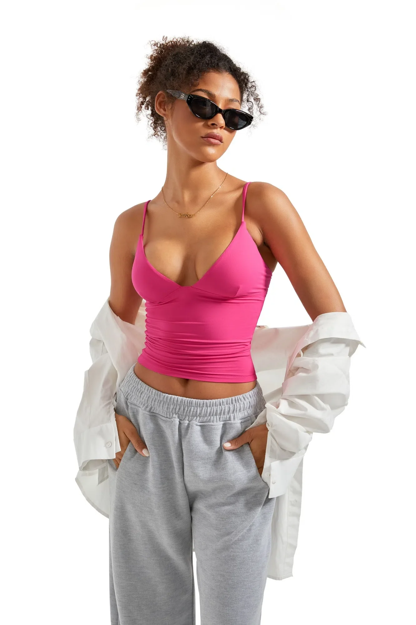 Buttery Soft Cami V Neck Tank Top - Image 25