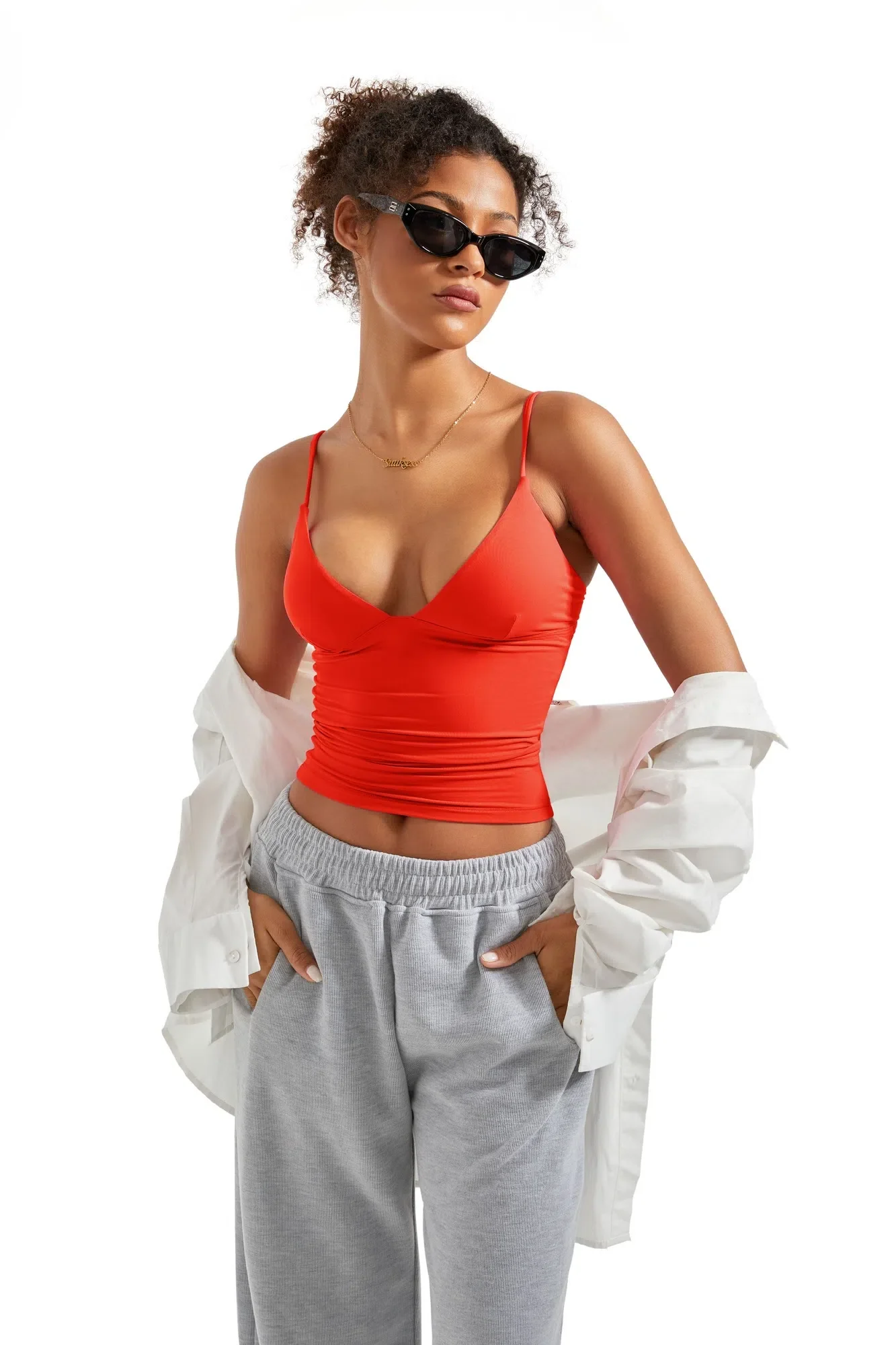 Buttery Soft Cami V Neck Tank Top - Image 30