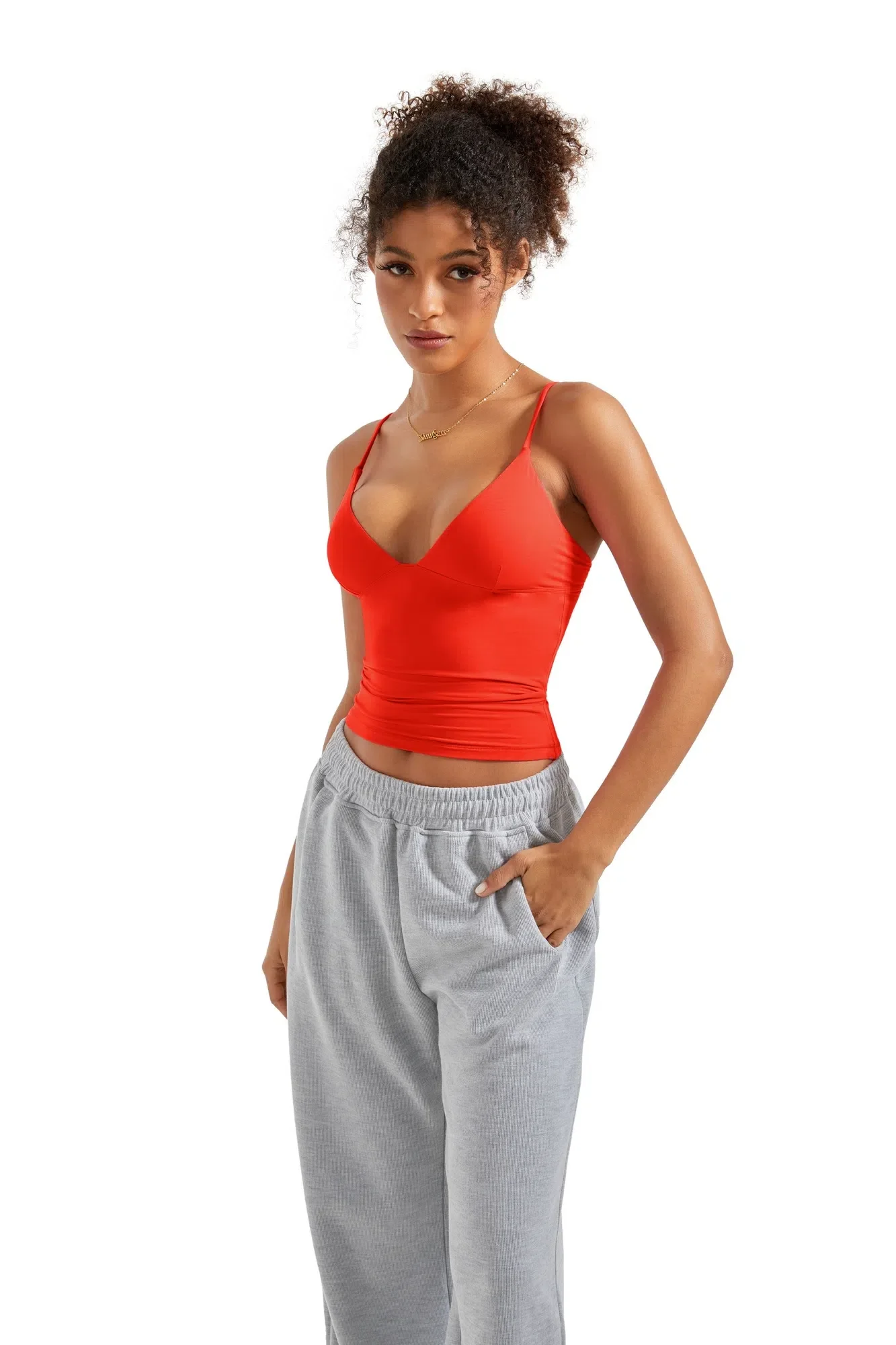 Buttery Soft Cami V Neck Tank Top - Image 33